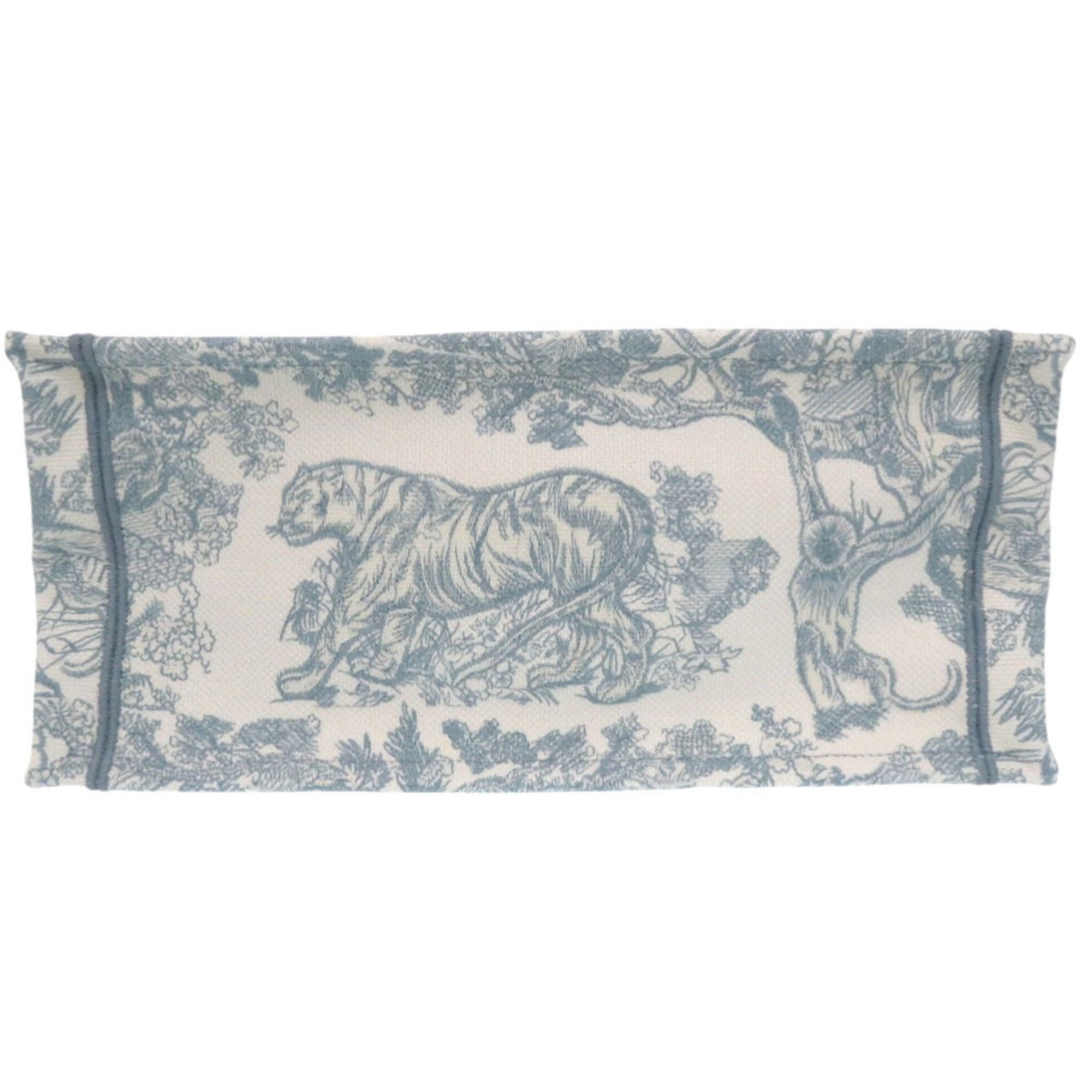 Dior Christian Dior Unused Dior Book Tote Bag, Medium, Toile de Jouy Embroidery, 50MA0225, Cotton, Light Blue, White, 0283Dior Size ONE SIZE - 4 Thumbnail