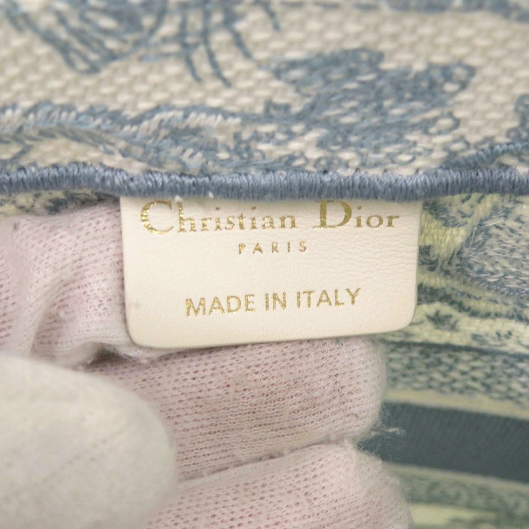 Dior Christian Dior Unused Dior Book Tote Bag, Medium, Toile de Jouy Embroidery, 50MA0225, Cotton, Light Blue, White, 0283Dior Size ONE SIZE - 7 Thumbnail