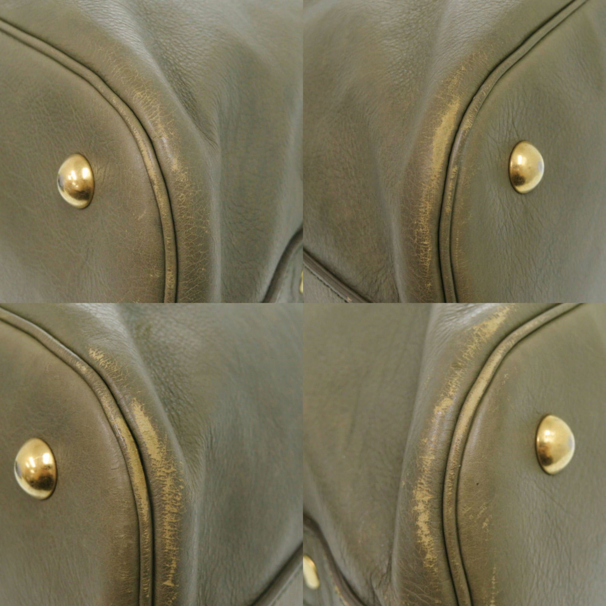 Yves Saint Laurent Yves Saint Laurent Muse 156464 Leather Olive Handbag 0840YVES SAINT LAURENT Size ONE SIZE - 5 Thumbnail