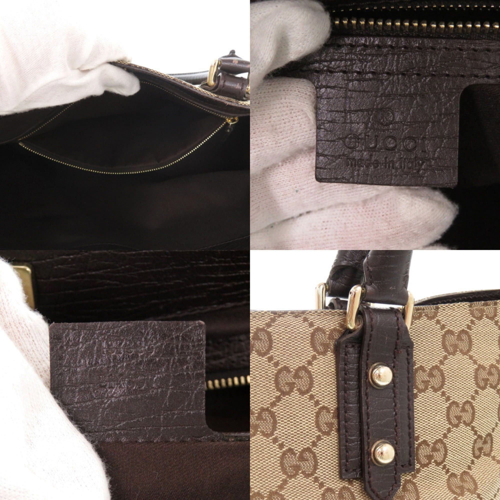 Gucci Excellent condition Gucci Horsebit tote bag, Sherry line 137385, gold hardware, GG canvas and leather, brown beige shoulder handbag 0710GUCCI Size ONE SIZE - 7 Thumbnail
