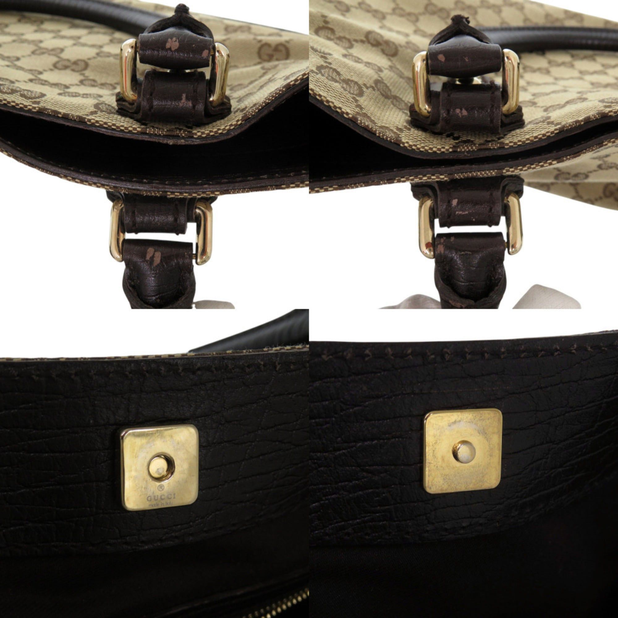 Gucci Excellent condition Gucci Horsebit tote bag, Sherry line 137385, gold hardware, GG canvas and leather, brown beige shoulder handbag 0710GUCCI Size ONE SIZE - 8 Thumbnail