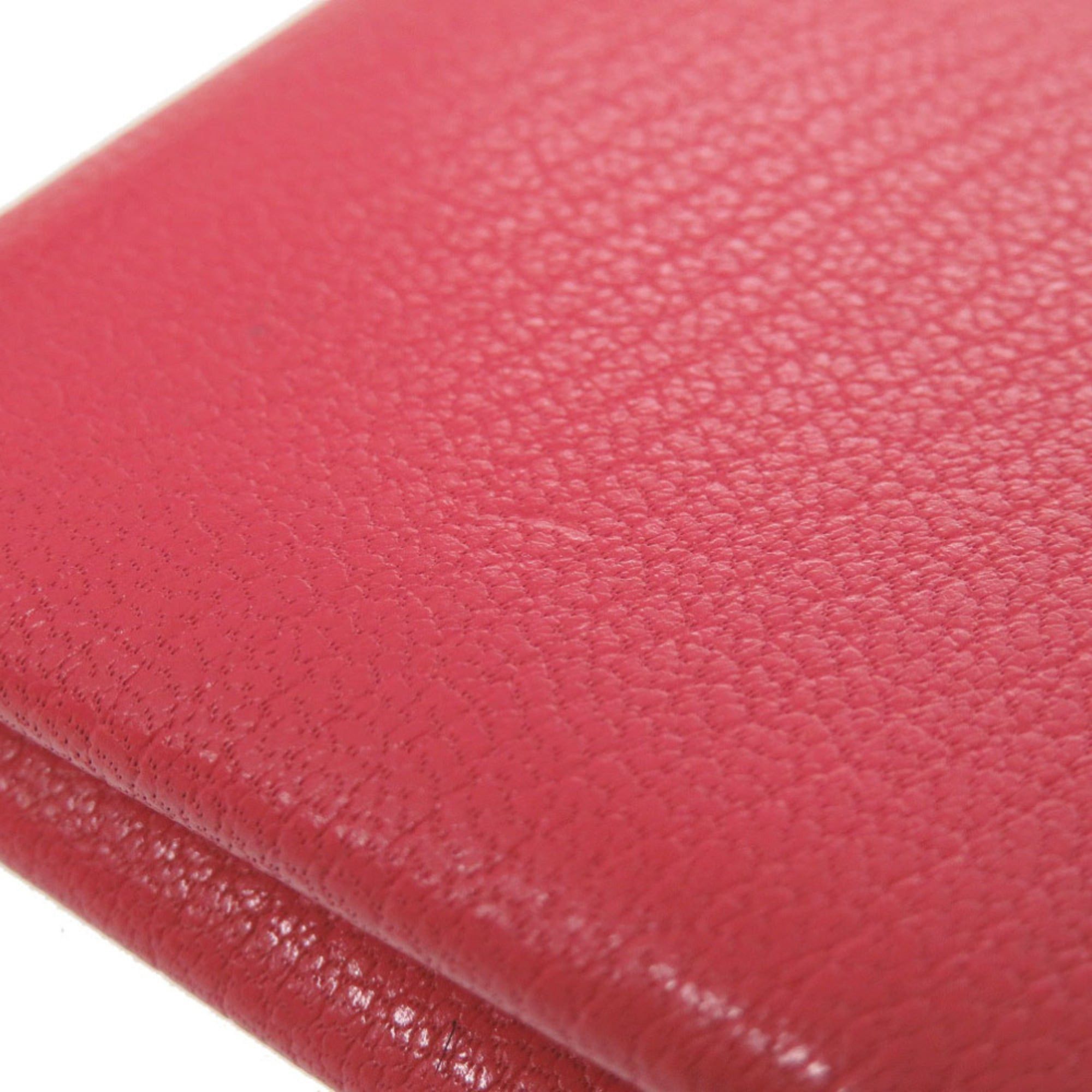Hermes Excellent condition Hermès Calvi Duo Chevre Mysore Rose Extreme wallet with silver hardware and U stamp (2022 model). Red coin purse. Item number 0697HERMES. Size ONE SIZE - 8 Thumbnail