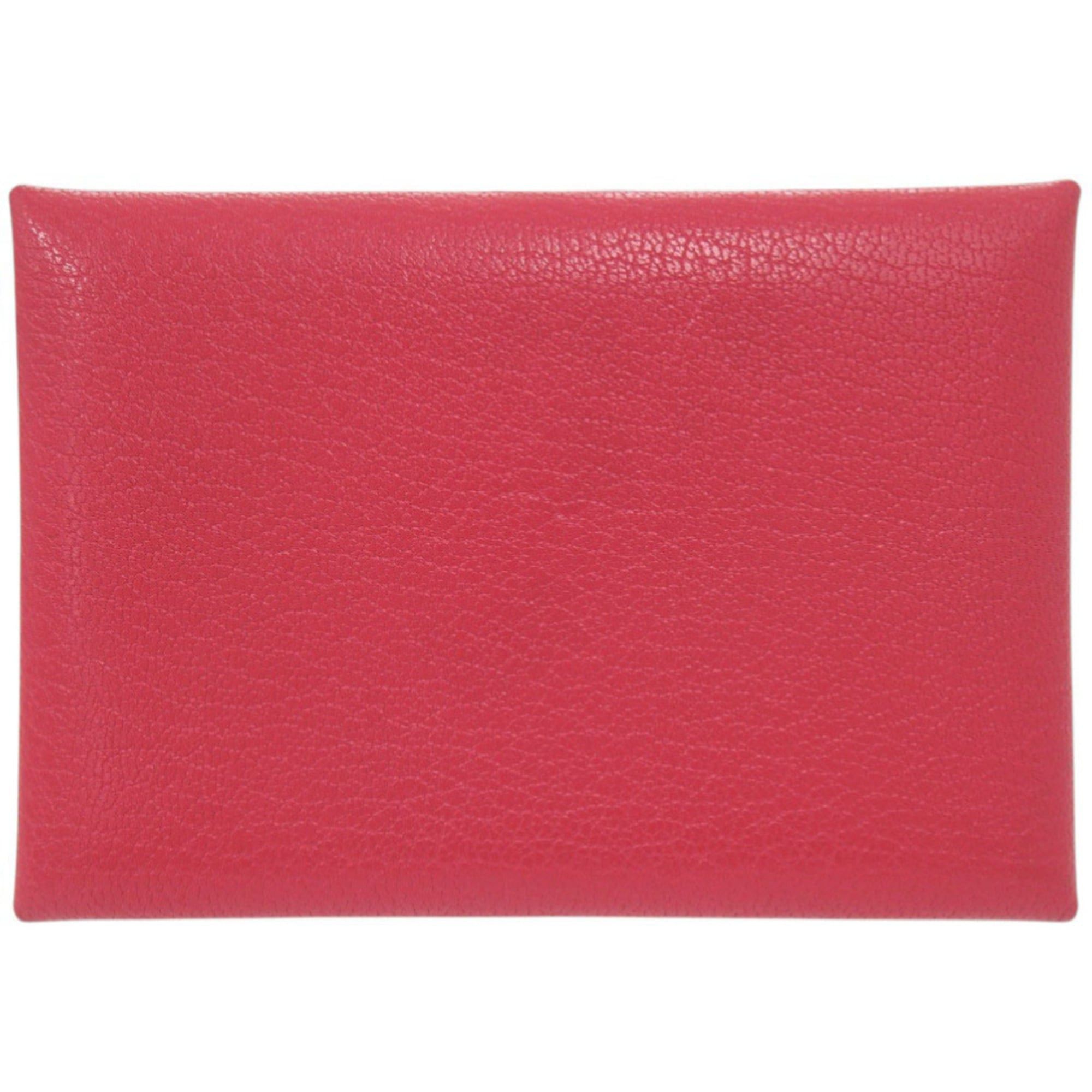 Hermes Excellent condition Hermès Calvi Duo Chevre Mysore Rose Extreme wallet with silver hardware and U stamp (2022 model). Red coin purse. Item number 0697HERMES. Size ONE SIZE - 2 Thumbnail