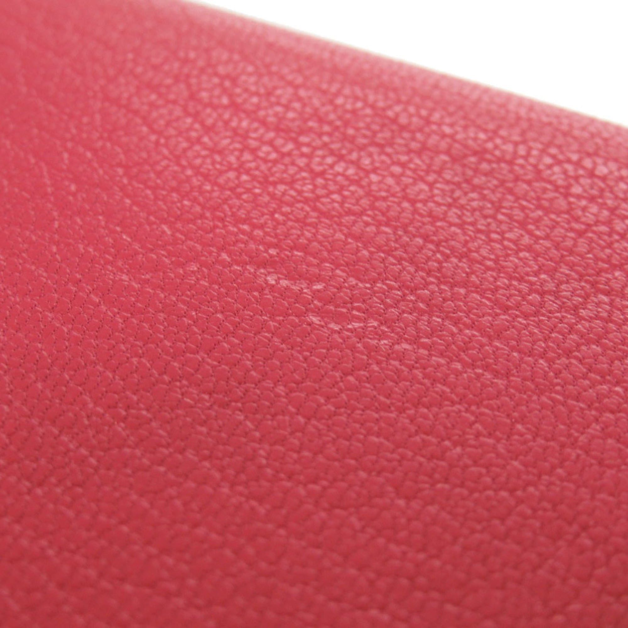 Hermes Excellent condition Hermès Calvi Duo Chevre Mysore Rose Extreme wallet with silver hardware and U stamp (2022 model). Red coin purse. Item number 0697HERMES. Size ONE SIZE - 7 Thumbnail