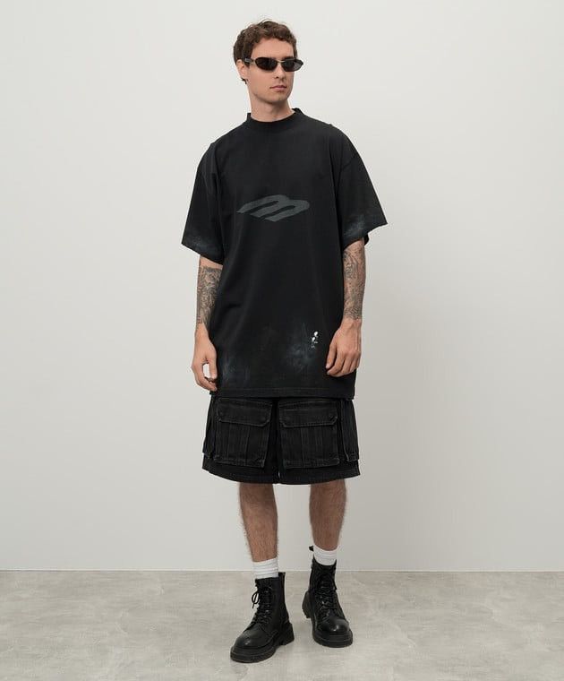 Balenciaga Balenciaga Black 3B Stencil Vintage Jersey Oversized T-shirt Size US M / EU 48-50 / 2 - 2 Thumbnail