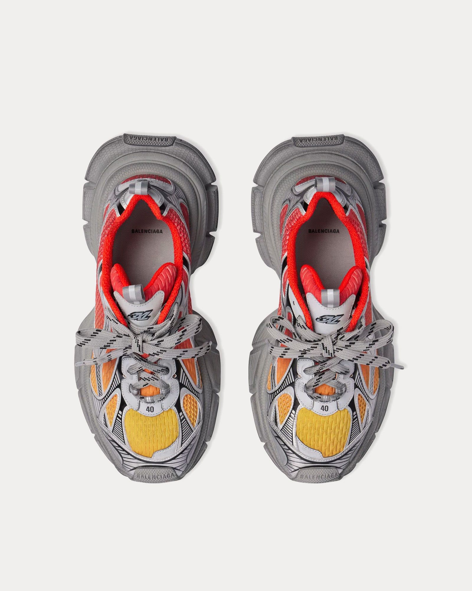 Balenciaga 3XL Gradient Mesh & Polyurethane Red / Orange / Grey / Black Low Top Sneakers Size US 11 / EU 44 - 2 Thumbnail