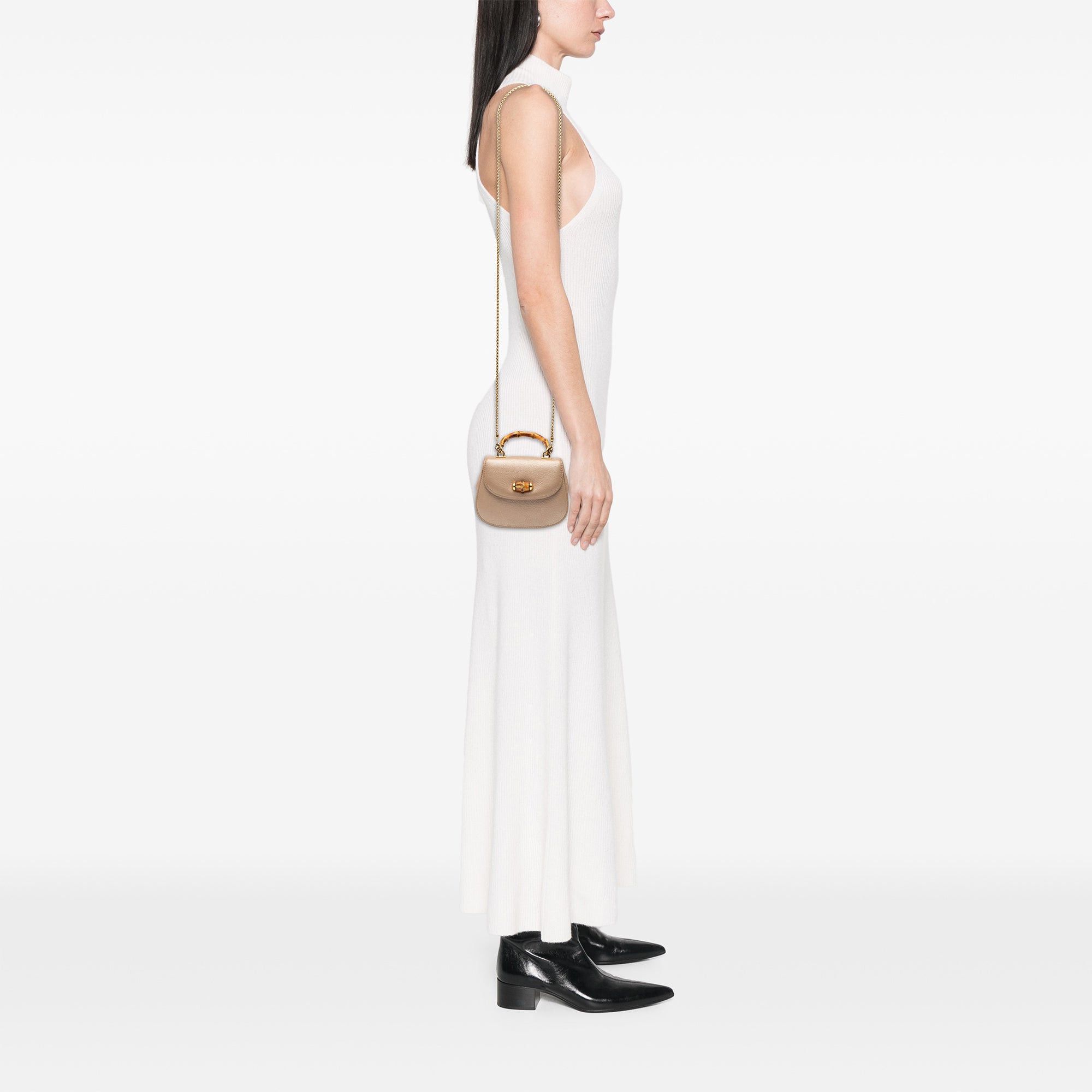 Gucci Mini Metallic Calfskin Bamboo Night Size ONE SIZE - 7 Thumbnail