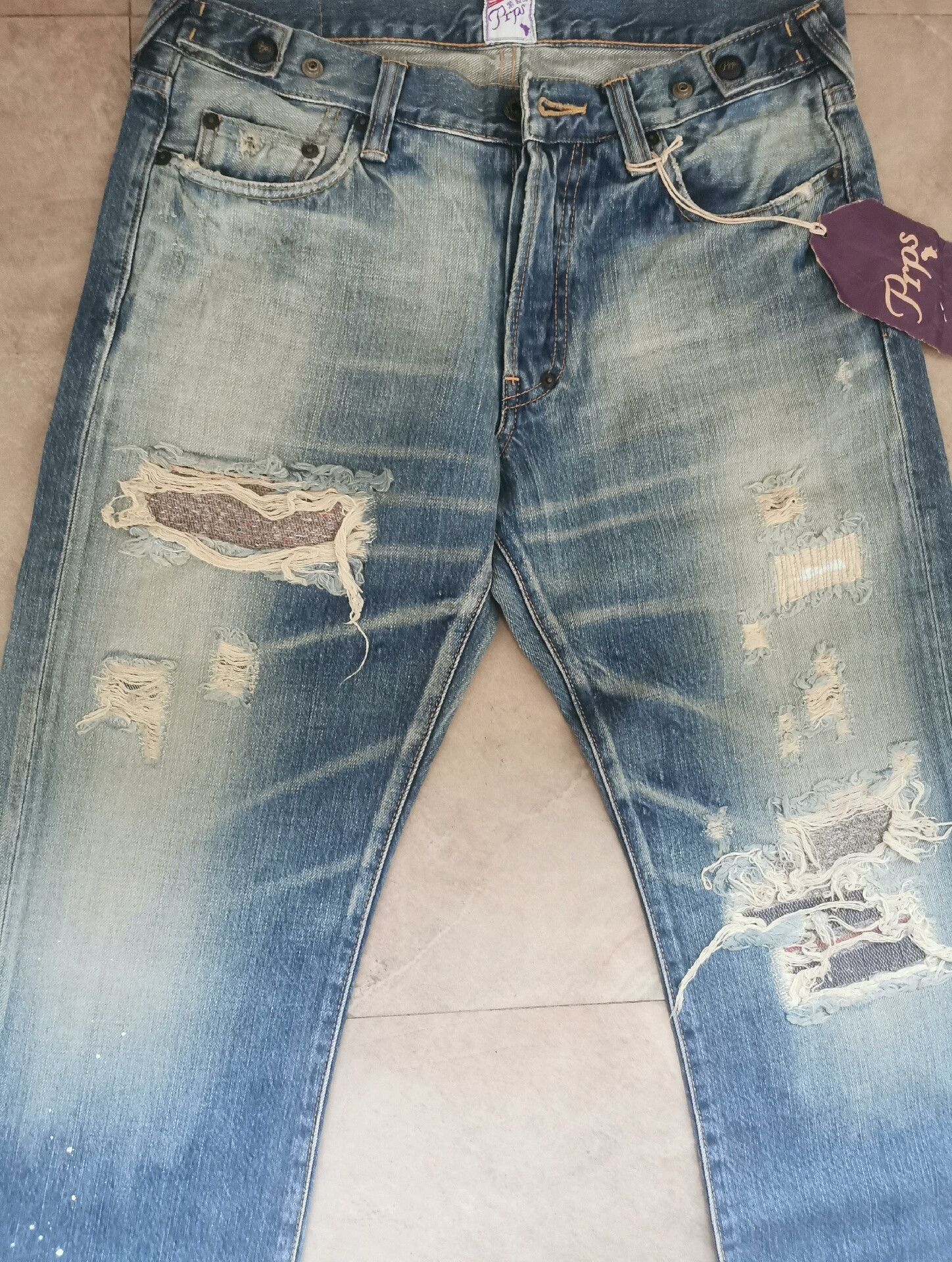 BORO Denim Purple Product Japanese Blanket Patch Jeans Size US 32 / EU 48 - 3 Thumbnail