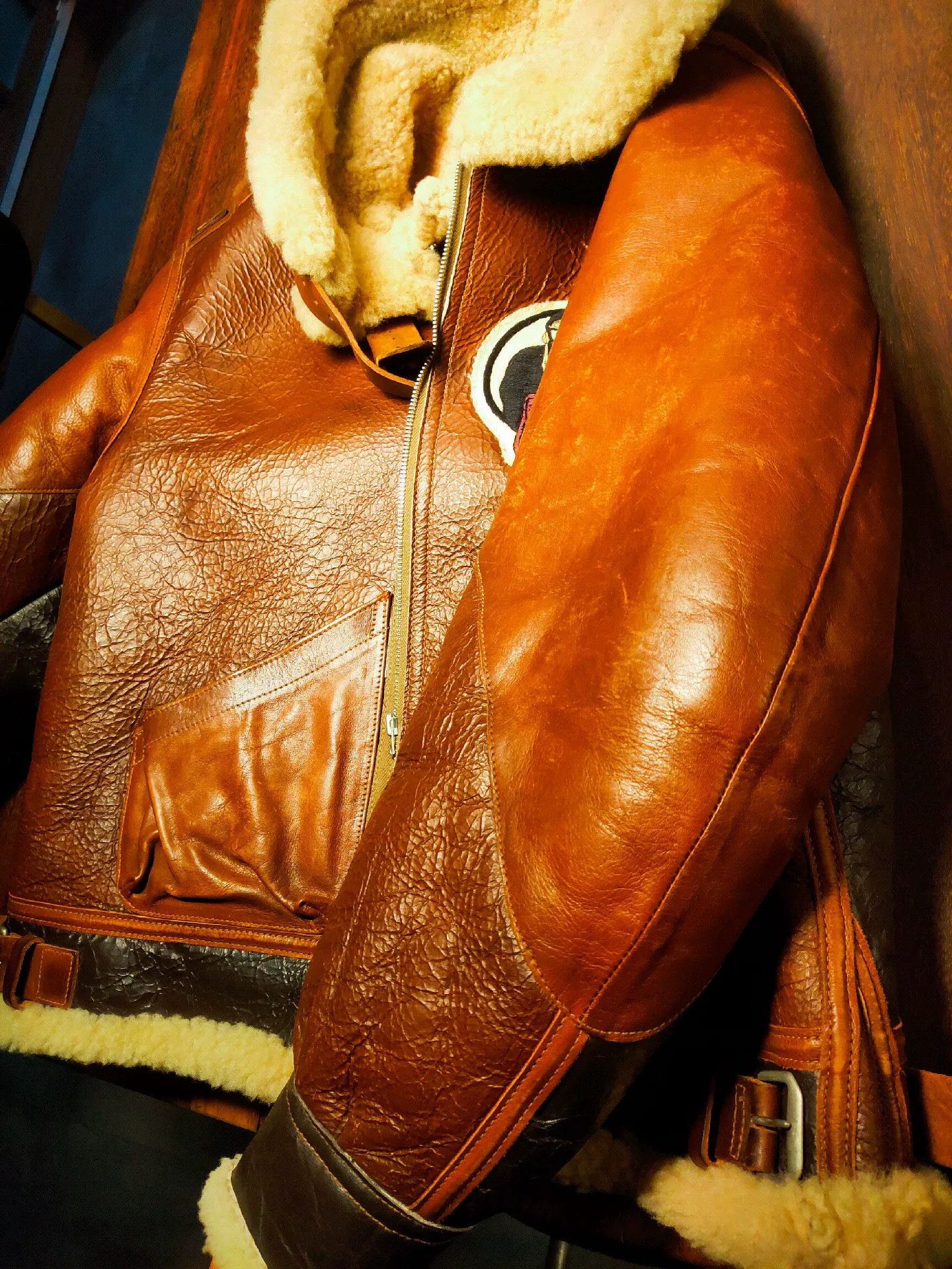 Eastman Leather Clothing Eastman Leathers B3 Shearling Colorblock Jacket Size US XXS / EU 40 - 5 Thumbnail