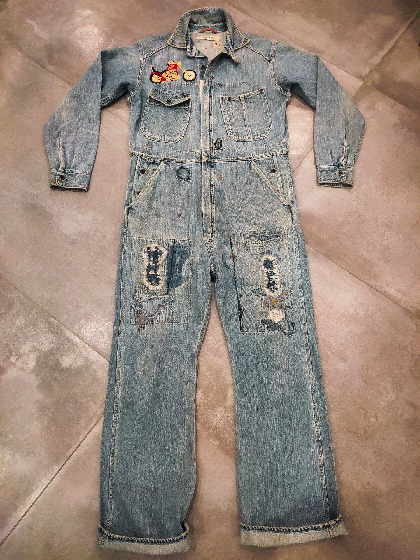 Kapital Kapital Japanese Indigo Denim Biker Jumpsuit Size US 28 / EU 44 - 6 Thumbnail