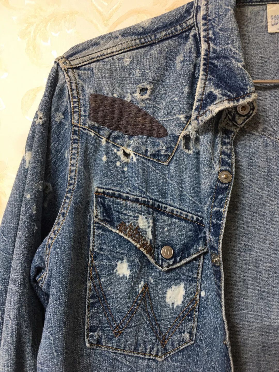Vintage Sanforized Distressed Denim Shirt Size US M / EU 48-50 / 2 - 4 Thumbnail