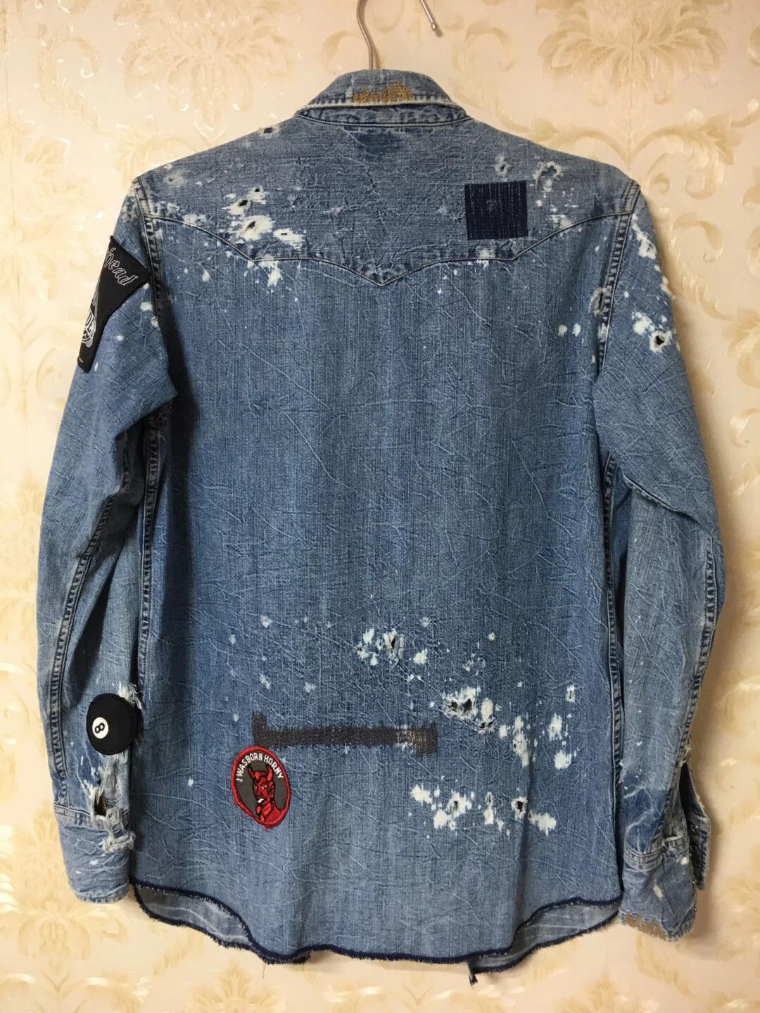 Vintage Sanforized Distressed Denim Shirt Size US M / EU 48-50 / 2 - 2 Thumbnail