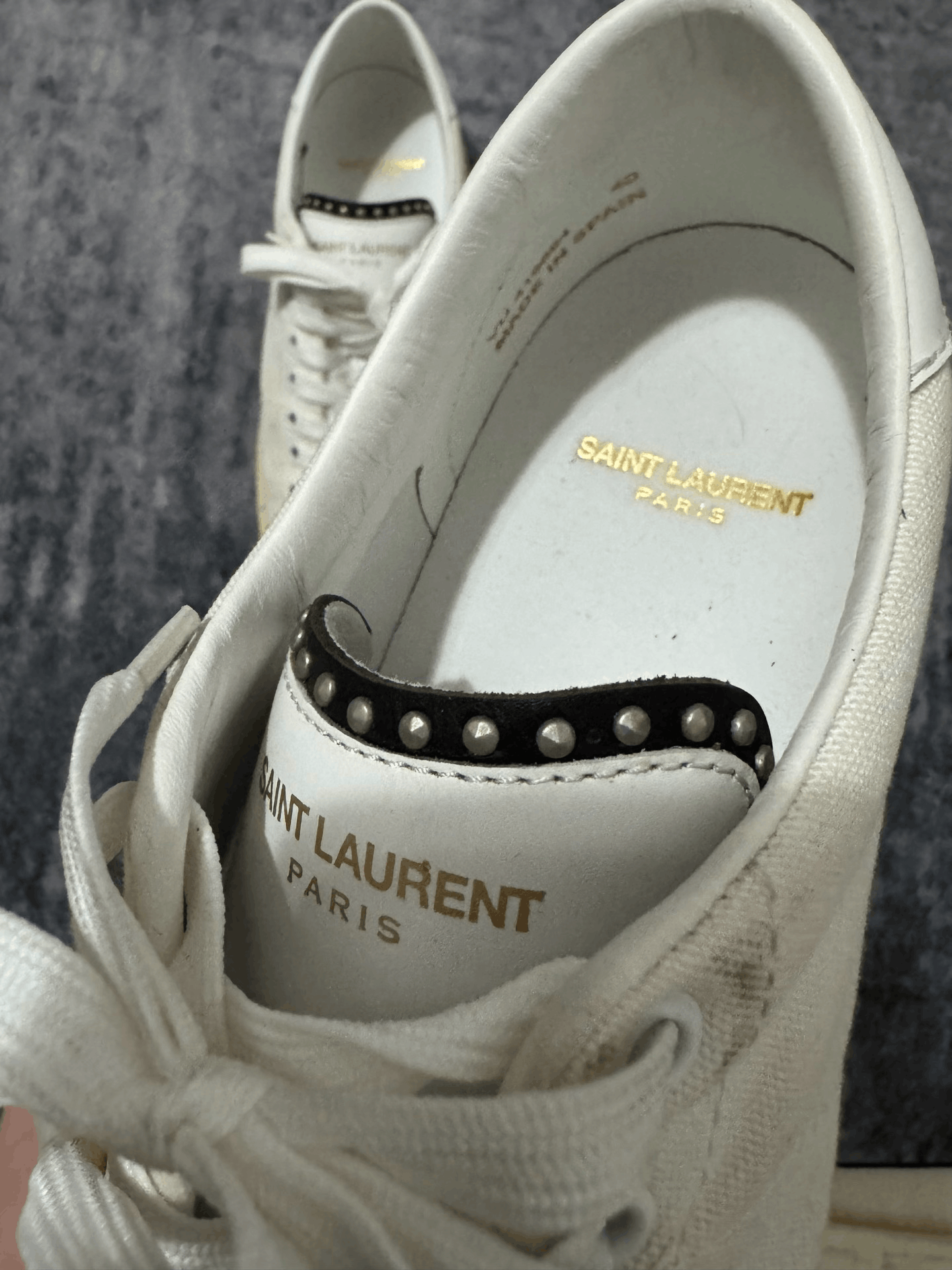 Saint Laurent Paris Saint Laurent White Canvas Sneakers Size US 7 / EU 40 - 4 Thumbnail