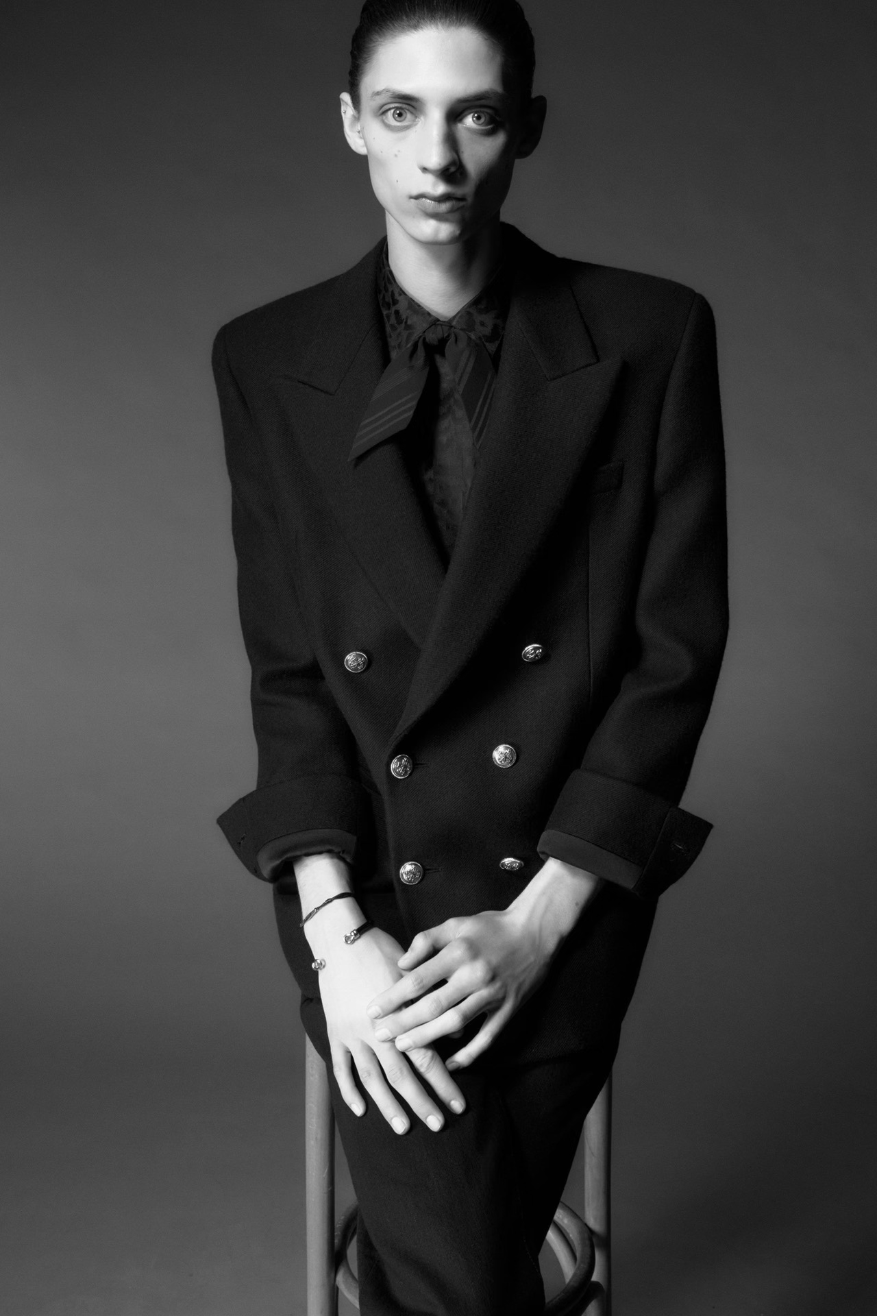 Saint Laurent Heart Print Silk Shirt