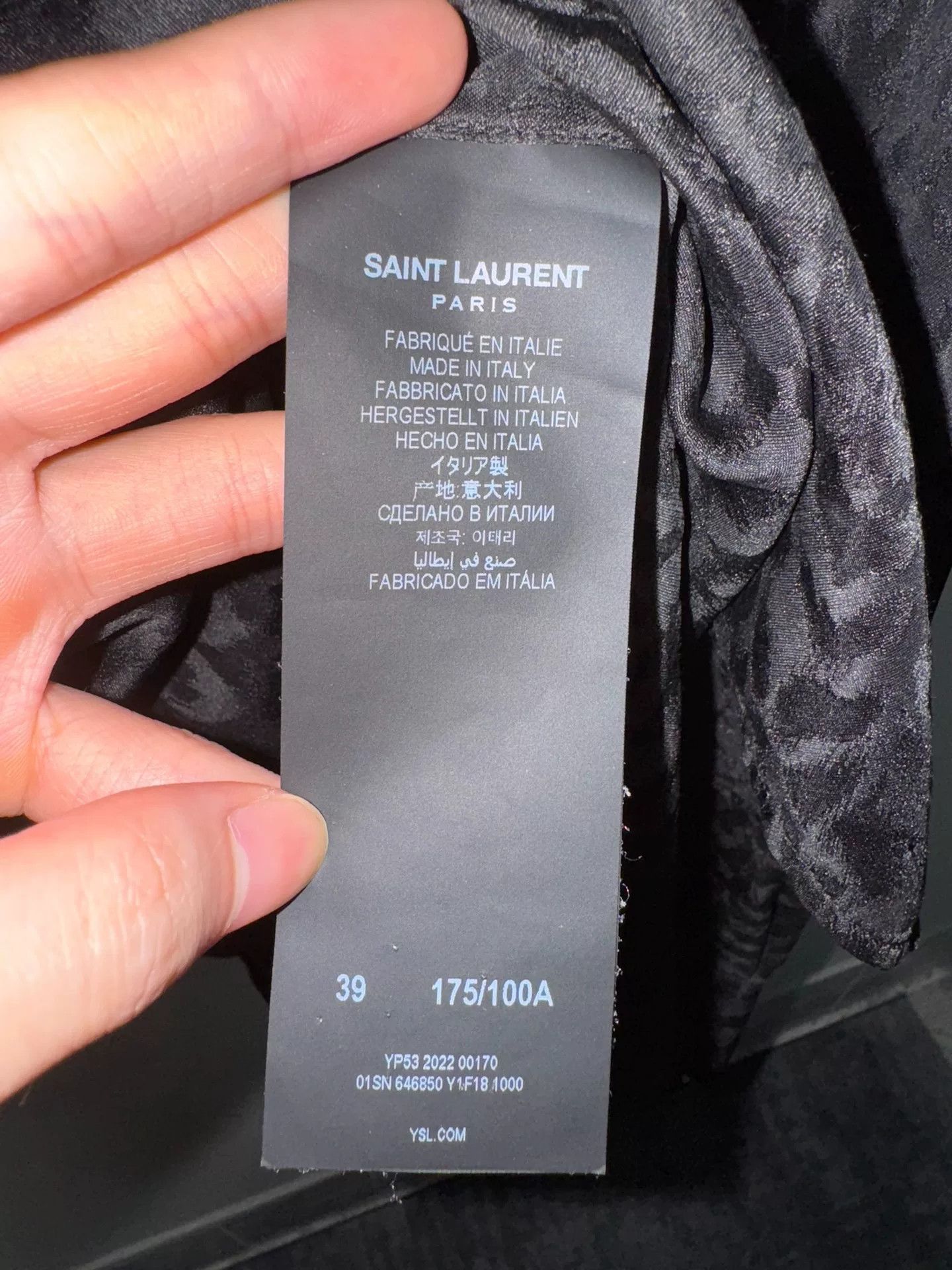 Saint Laurent Heart Print Silk Shirt
