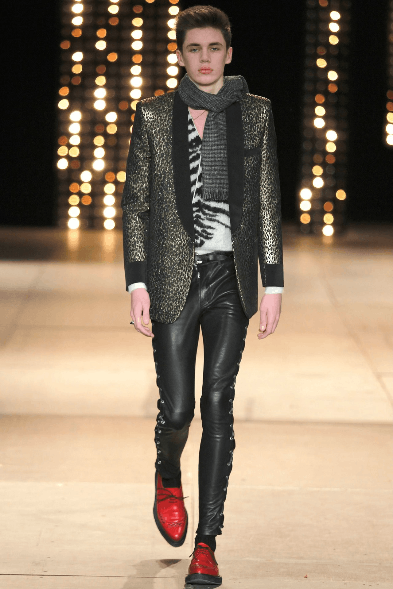 Saint Laurent Paris Saint Laurent Black Gold Leopard Print Blazer Size US M / EU 48-50 / 2 - 9 Thumbnail