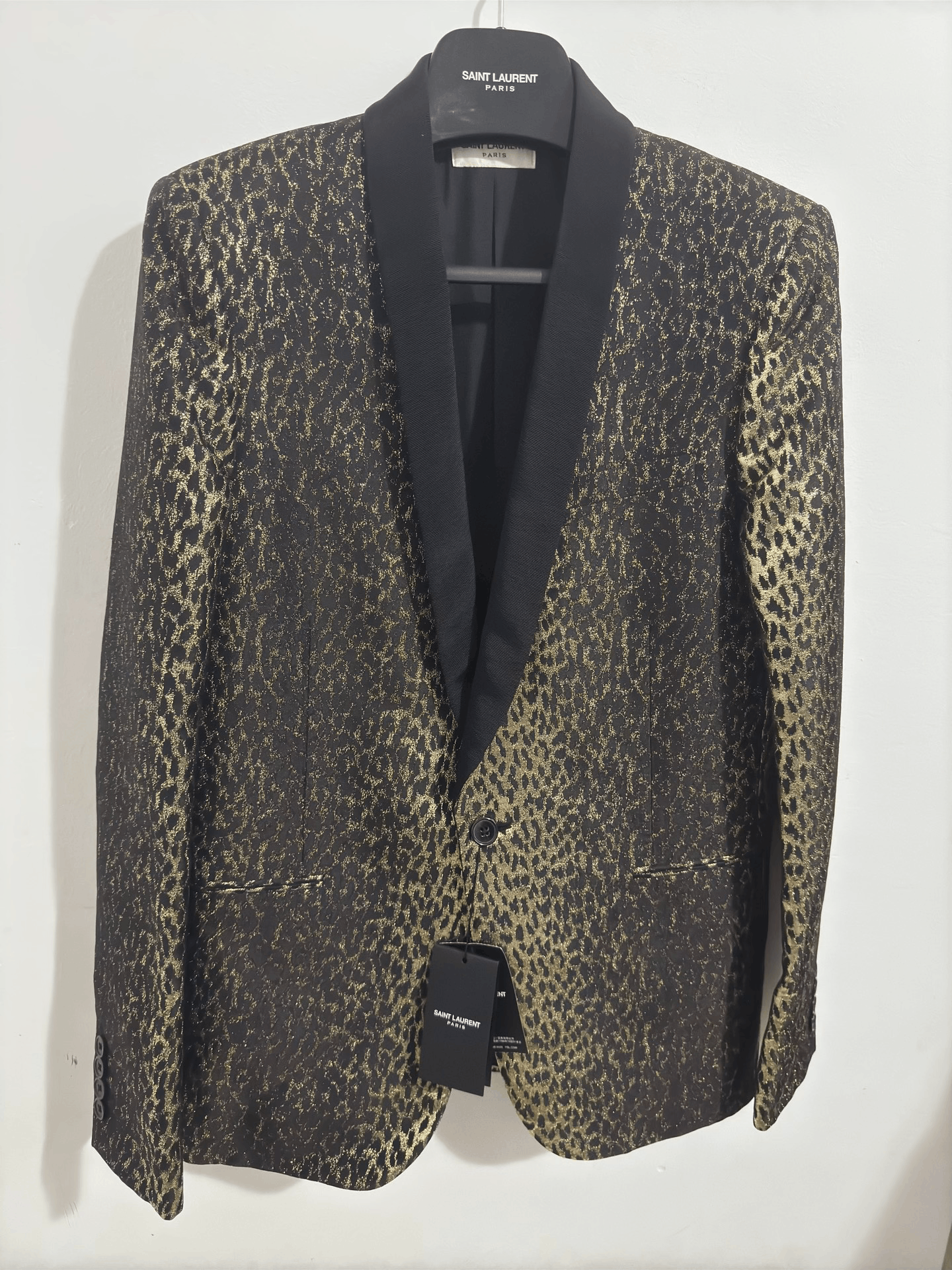 Saint Laurent Paris Saint Laurent Black Gold Leopard Print Blazer Size US M / EU 48-50 / 2 - 3 Thumbnail
