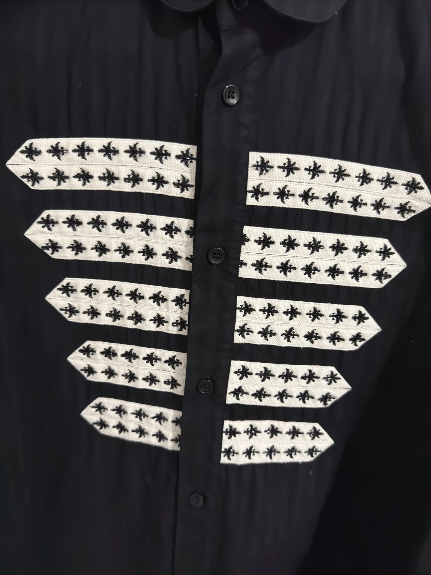 Saint Laurent Paris Saint Laurent Embroidered Striped Shirt Size US M / EU 48-50 / 2 - 3 Thumbnail