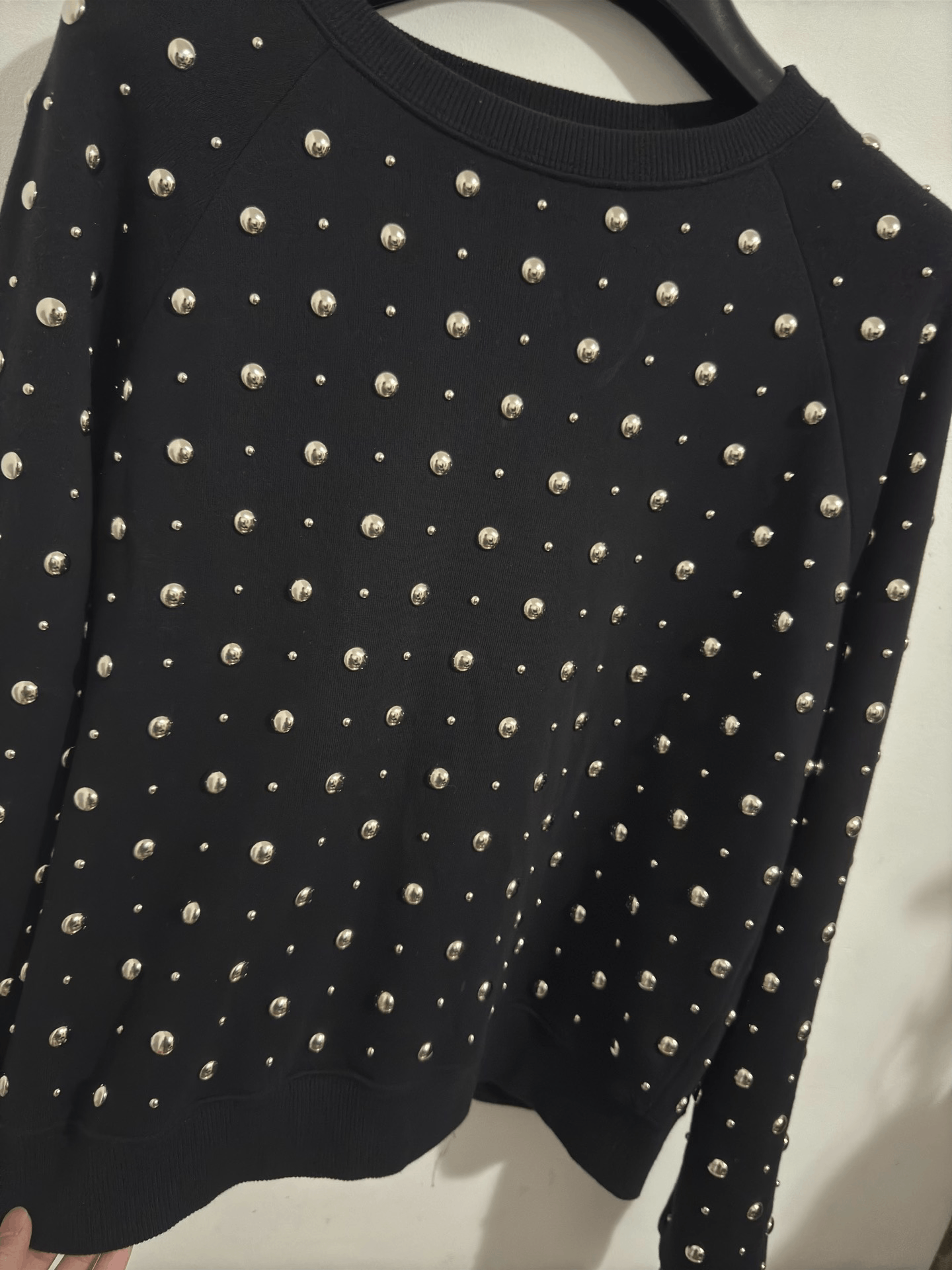Saint Laurent Paris Saint Laurent Black Studded Sweatshirt Size US L / EU 52-54 / 3 - 3 Thumbnail