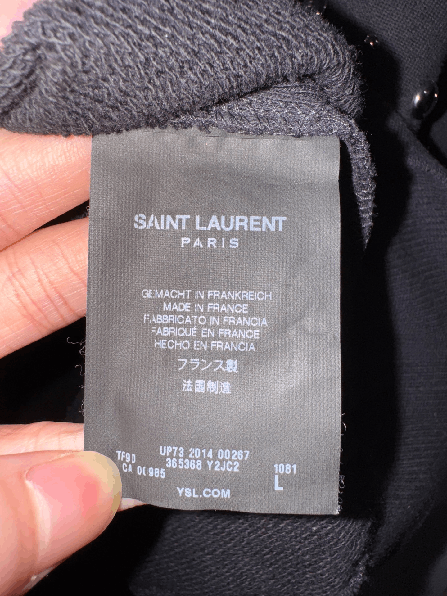 Saint Laurent Paris Saint Laurent Black Studded Sweatshirt Size US L / EU 52-54 / 3 - 7 Thumbnail
