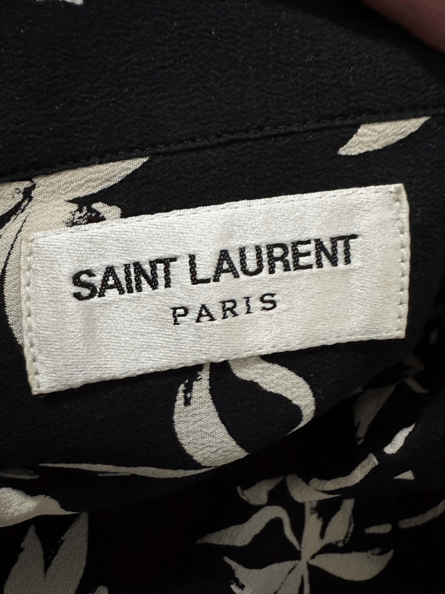 Saint Laurent Paris Black and White Floral Silk Shirt Size US XXS / EU 40 - 5 Thumbnail