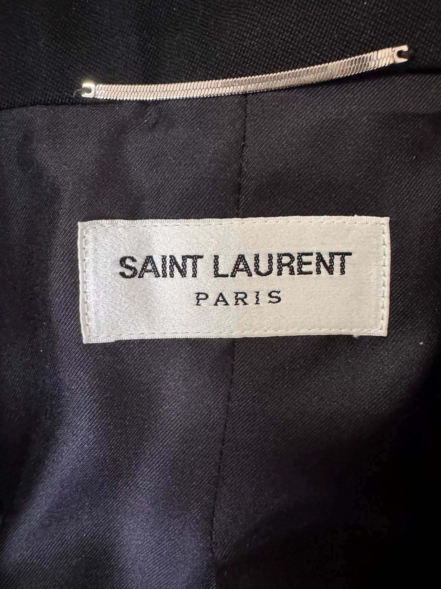 Saint Laurent Paris Saint Laurent Black Satin Smoking Jacket Size US M / EU 48-50 / 2 - 6 Thumbnail