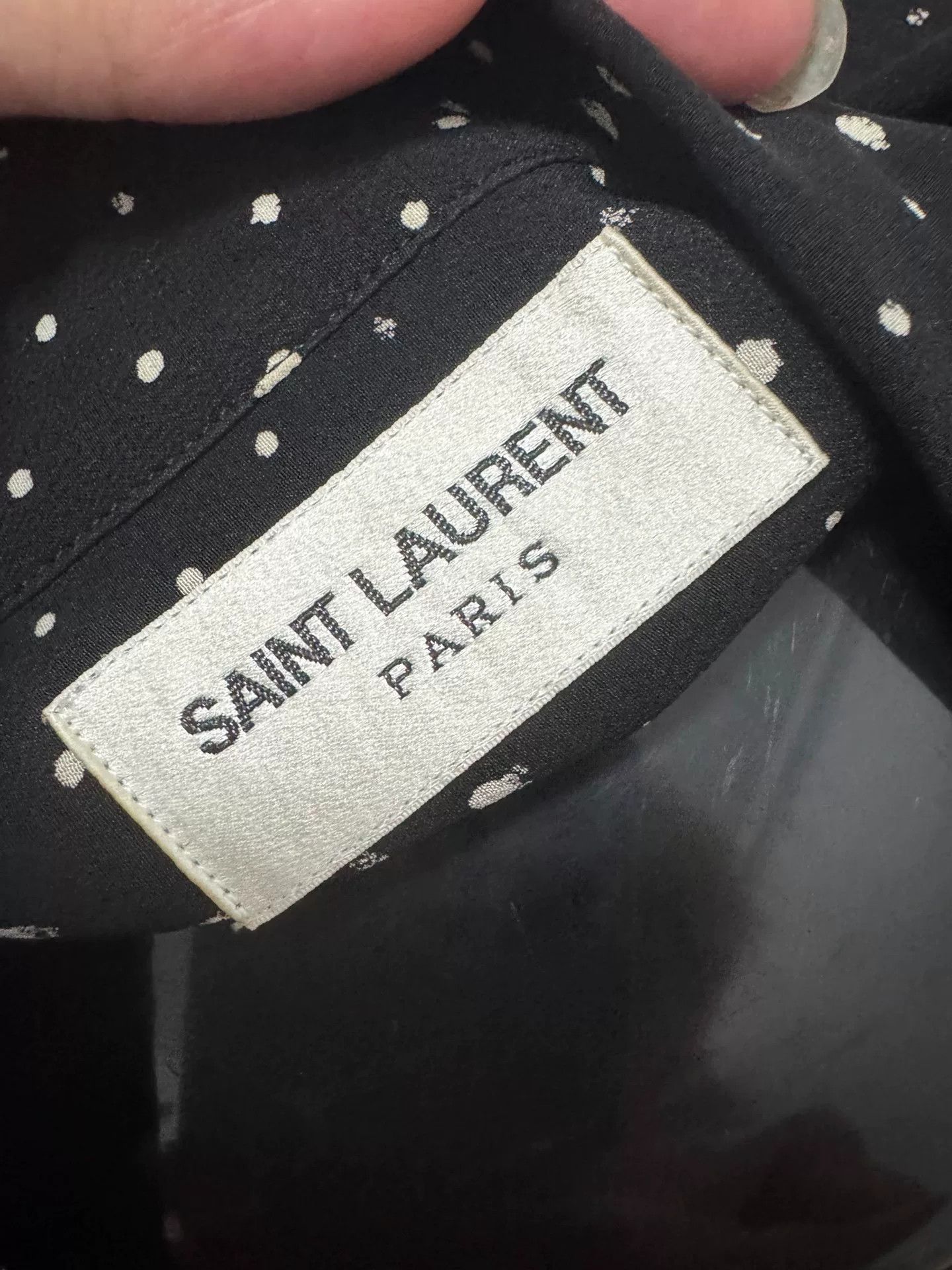 Saint Laurent Paris Saint Laurent Polka Dot Silk Shirt Size US M / EU 48-50 / 2 - 7 Thumbnail