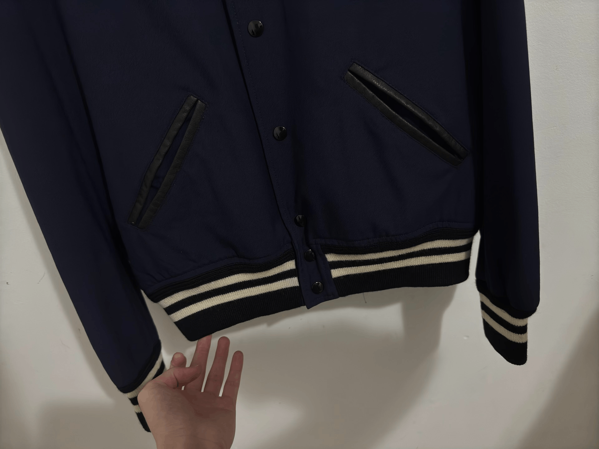 Saint Laurent Paris Saint Laurent Baseball Jacket in Navy Blue Size US M / EU 48-50 / 2 - 4 Thumbnail