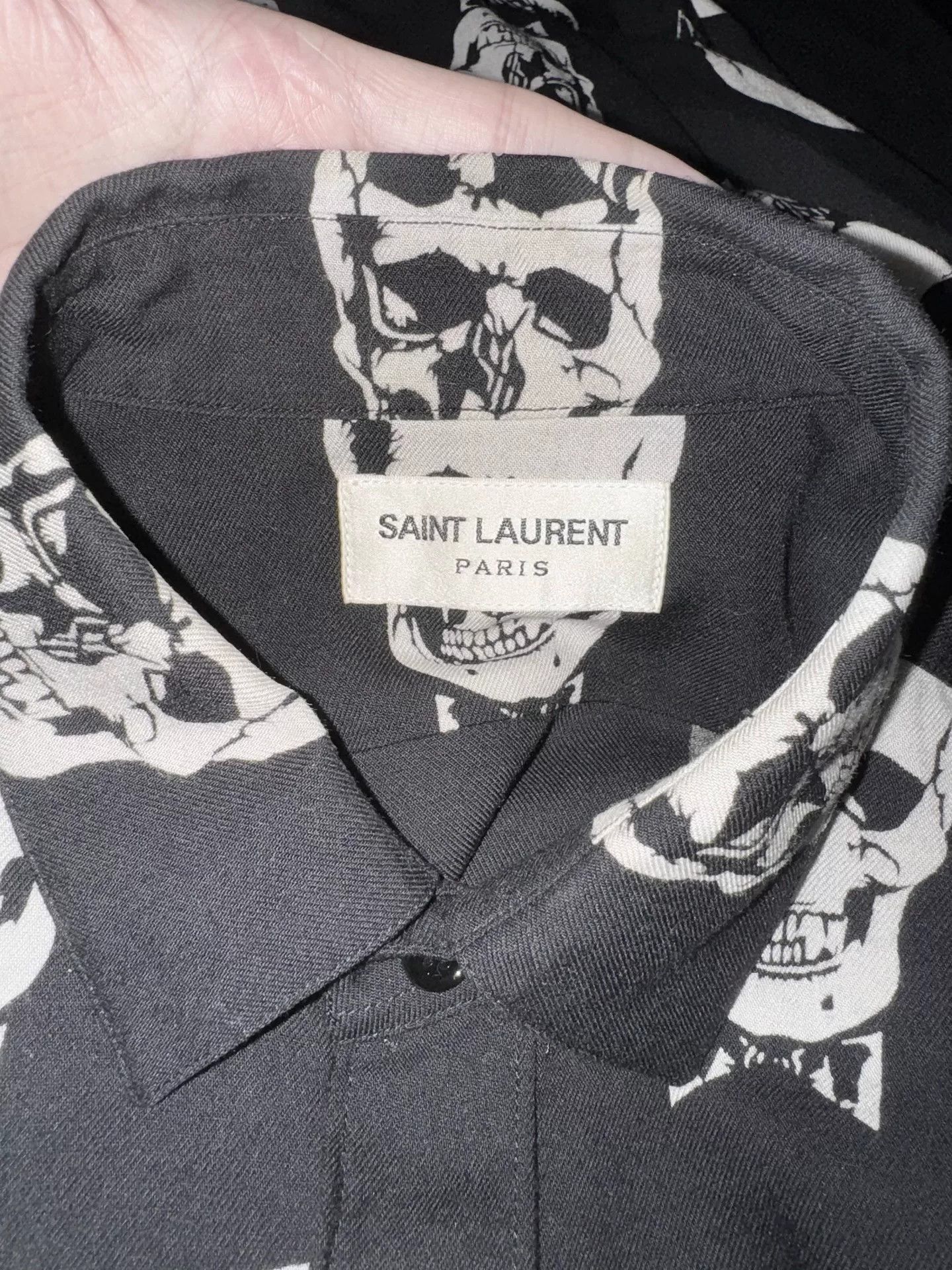 Saint Laurent Paris Saint Laurent Skull Printed Shirt Size US M / EU 48-50 / 2 - 5 Thumbnail