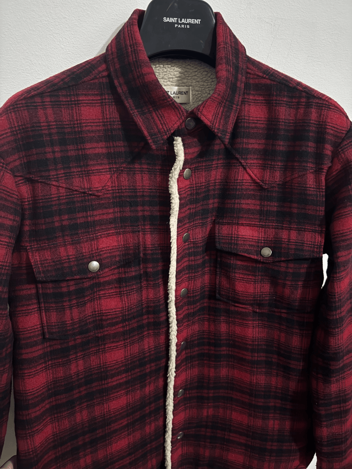 Saint Laurent Paris Saint Laurent Black Red Plaid Shirt Size US S / EU 44-46 / 1 - 3 Thumbnail