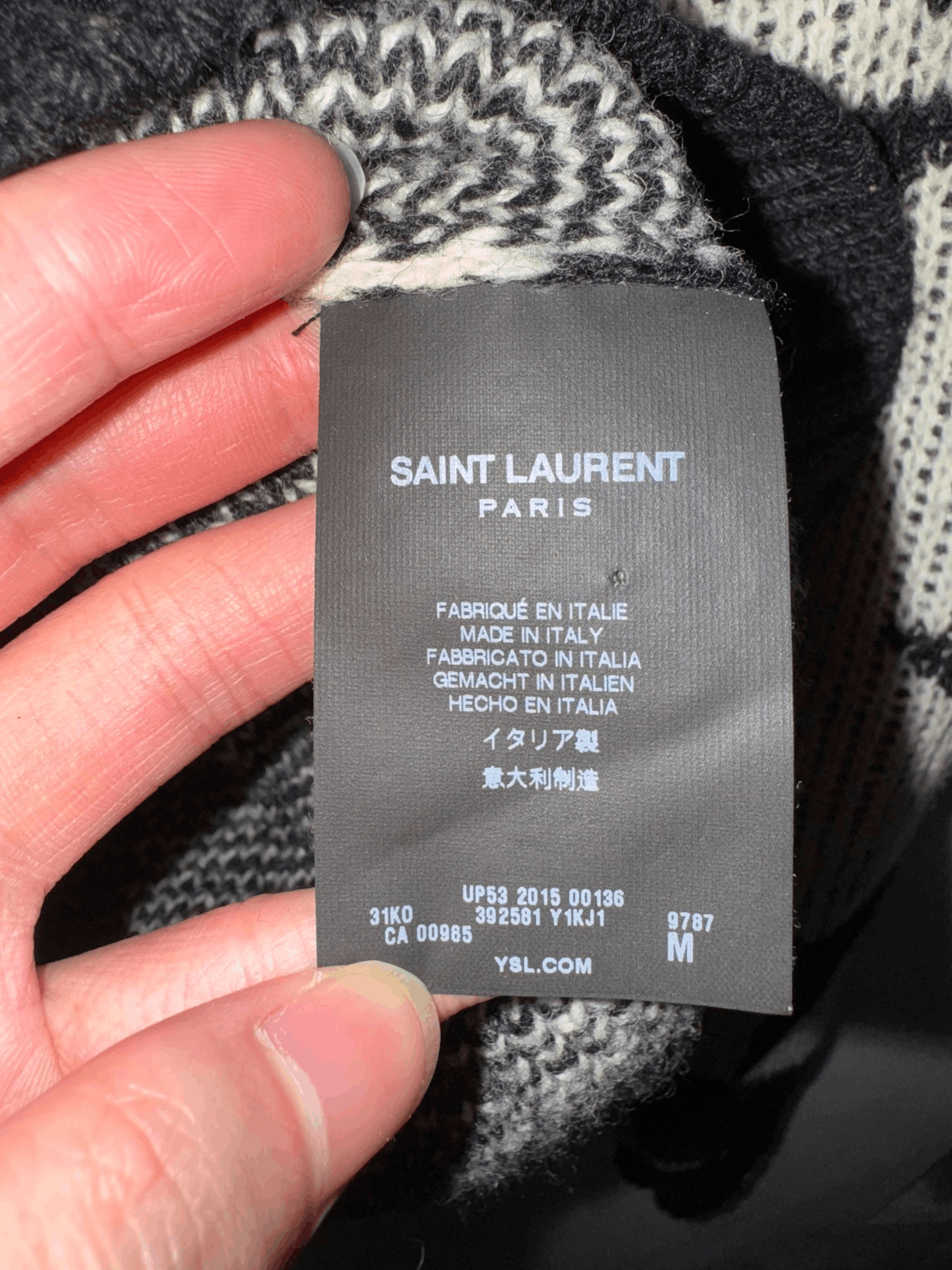 Saint Laurent Paris Saint Laurent Black and White Wool Sweater Size US M / EU 48-50 / 2 - 8 Thumbnail