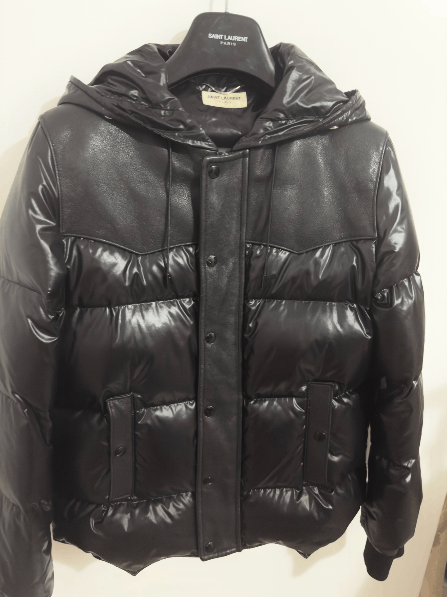 Saint Laurent Paris Saint Laurent Black Hooded Puffer Jacket Size US S / EU 44-46 / 1 - 3 Thumbnail
