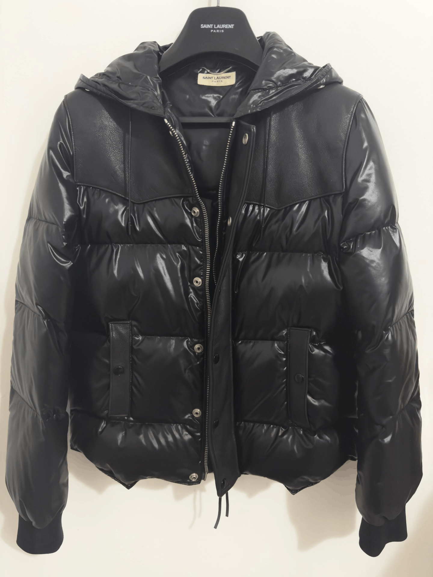 Saint Laurent Paris Saint Laurent Black Hooded Puffer Jacket Size US S / EU 44-46 / 1 - 2 Thumbnail