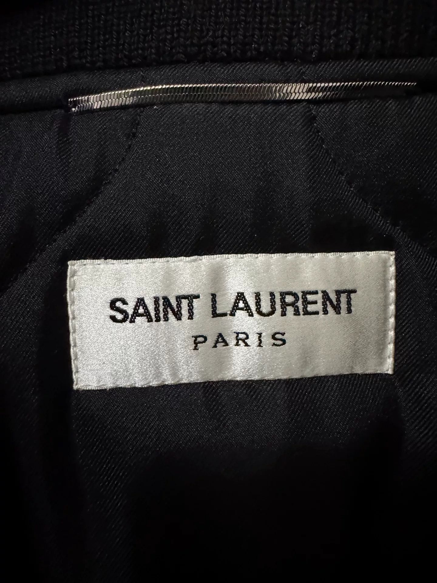 Saint Laurent Paris Saint Laurent Black Dragon Scale Baseball Jacket Size US M / EU 48-50 / 2 - 7 Thumbnail