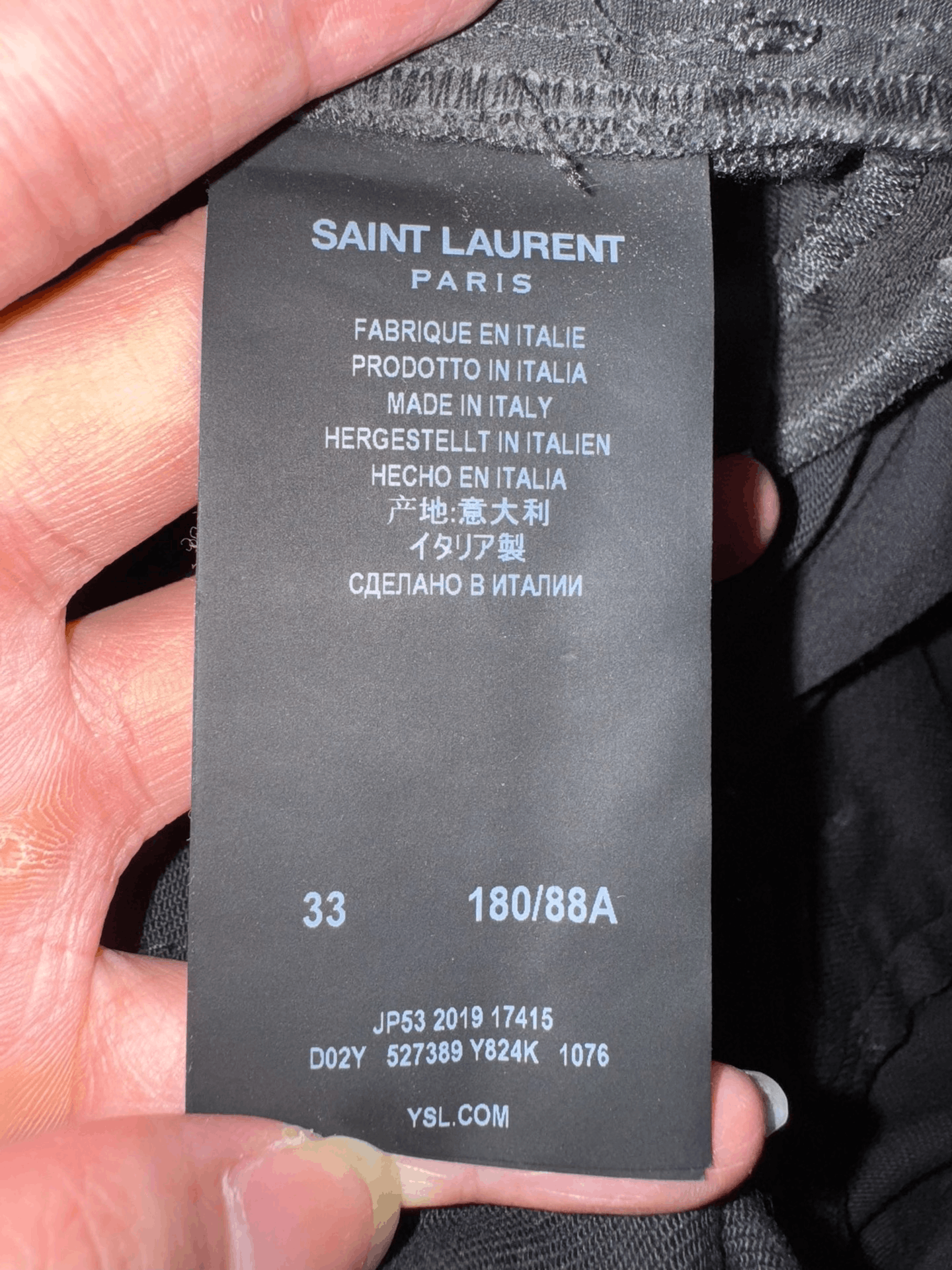 Saint Laurent Paris Saint Laurent Black Coated Denim Pants Size US 33 - 8 Thumbnail