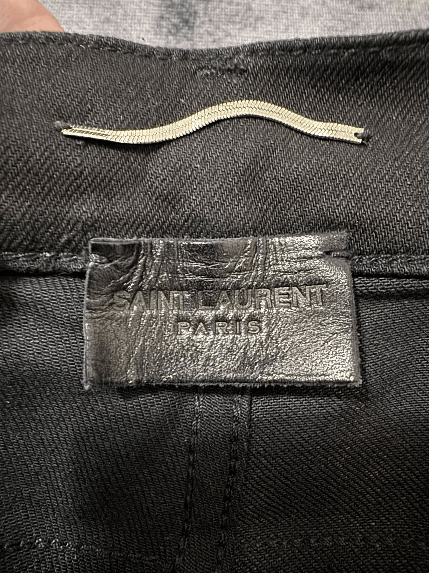 Saint Laurent Paris Saint Laurent Black Coated Denim Pants Size US 33 - 6 Thumbnail