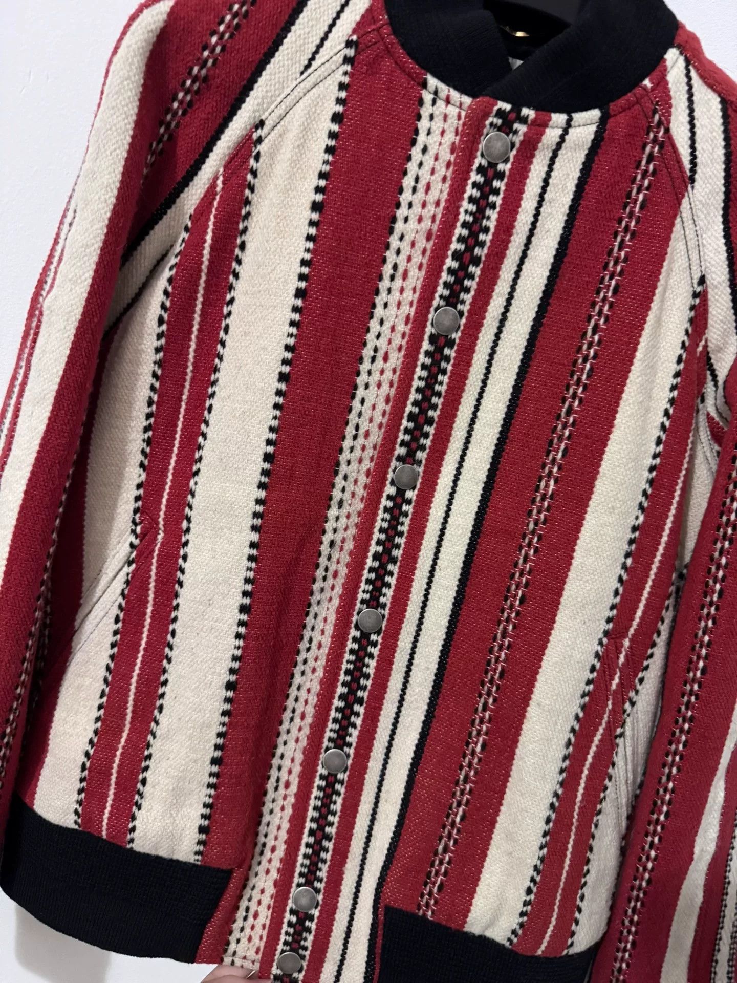 Saint Laurent Paris Saint Laurent Red and White Striped Jacket Size US M / EU 48-50 / 2 - 3 Thumbnail