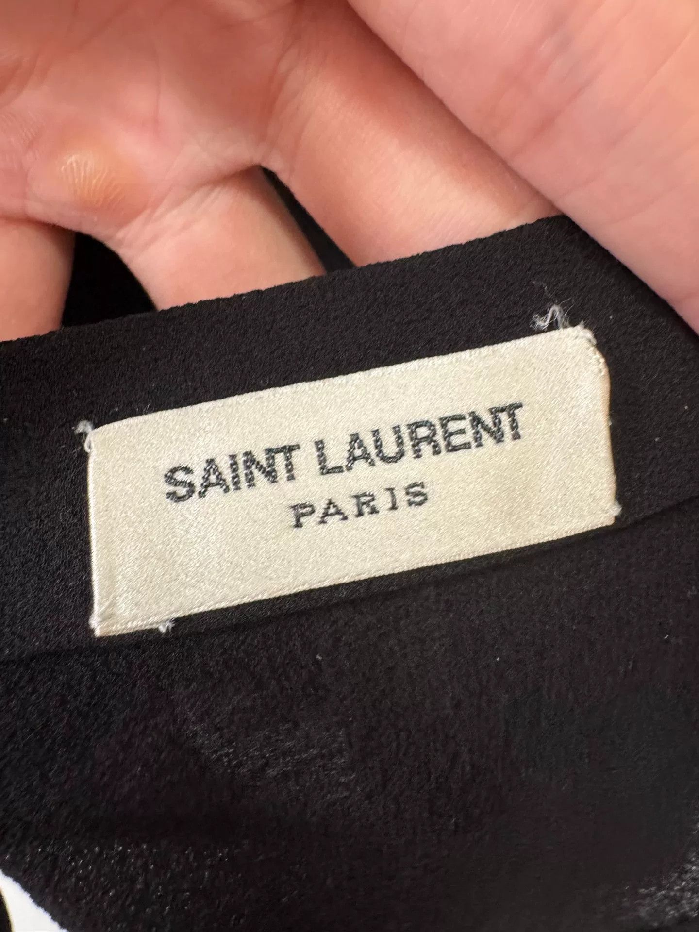 Saint Laurent Paris Saint Laurent Silk Black Bow Tie Shirt Size US M / EU 48-50 / 2 - 5 Thumbnail