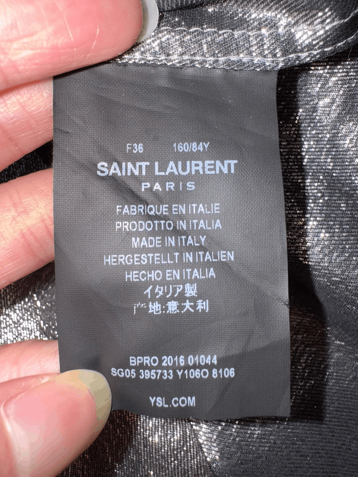 Saint Laurent Paris Saint Laurent Silver Silk Shirt Size US M / EU 48-50 / 2 - 8 Thumbnail