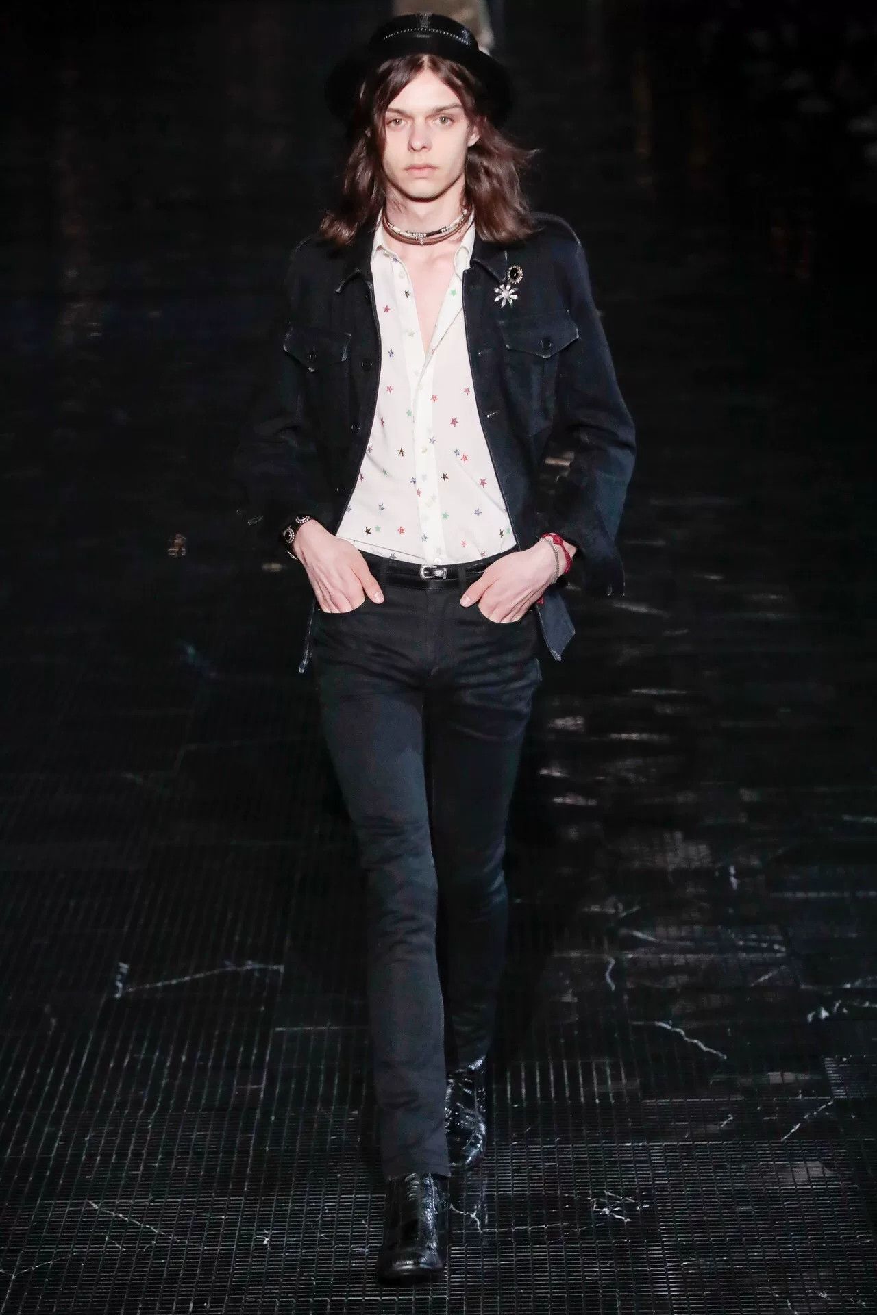 Saint Laurent Paris Saint Laurent Multicolor Star Print Shirt Size US M / EU 48-50 / 2 - 8 Thumbnail