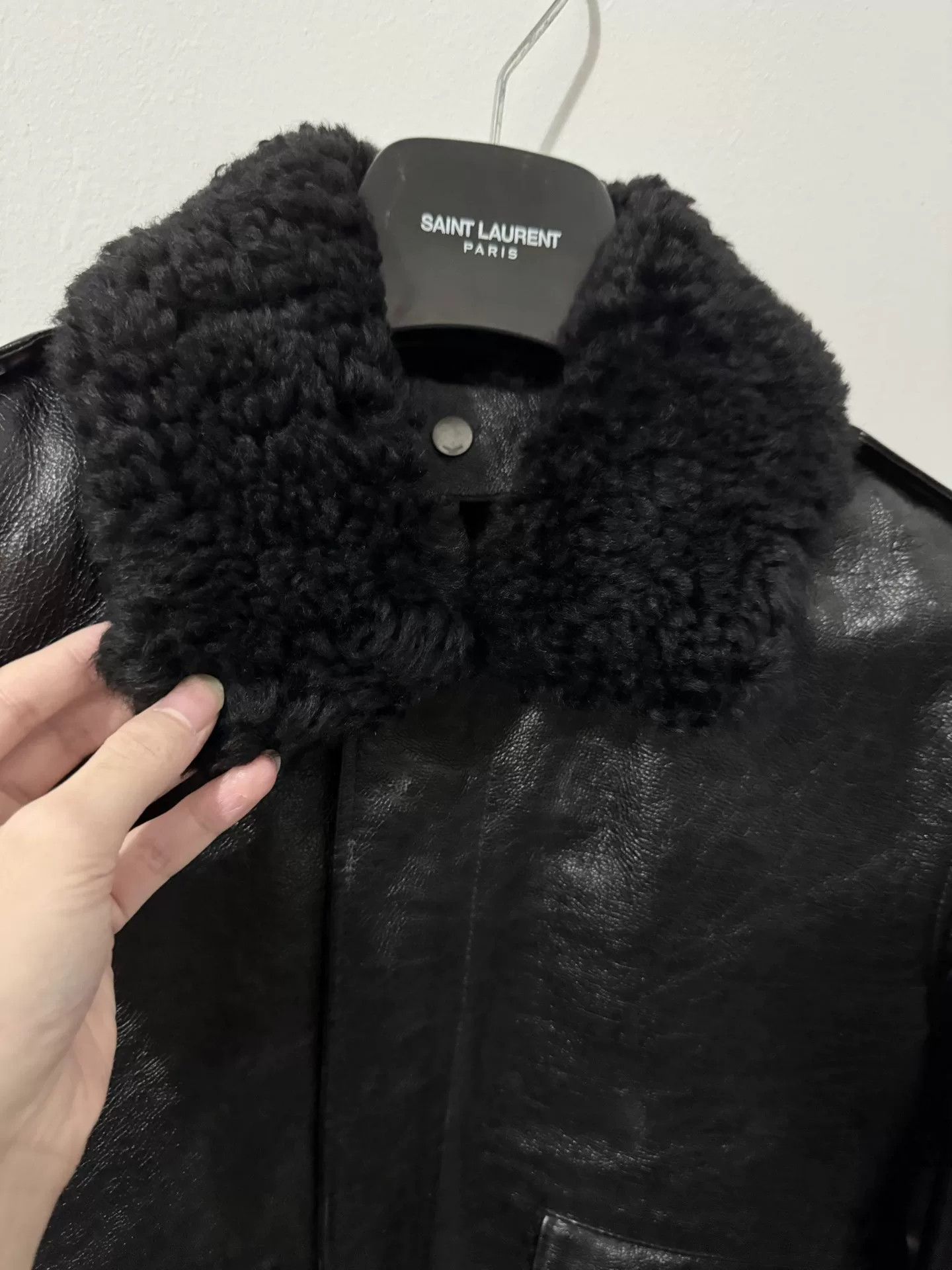 Saint Laurent Paris Saint Laurent Black Pilot Leather Jacket Size US S / EU 44-46 / 1 - 4 Thumbnail
