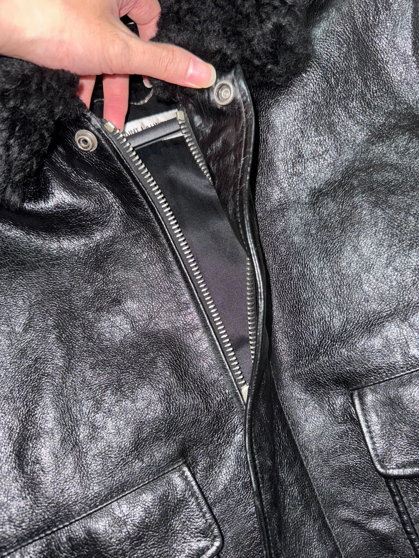 Saint Laurent Paris Saint Laurent Black Pilot Leather Jacket Size US S / EU 44-46 / 1 - 5 Thumbnail