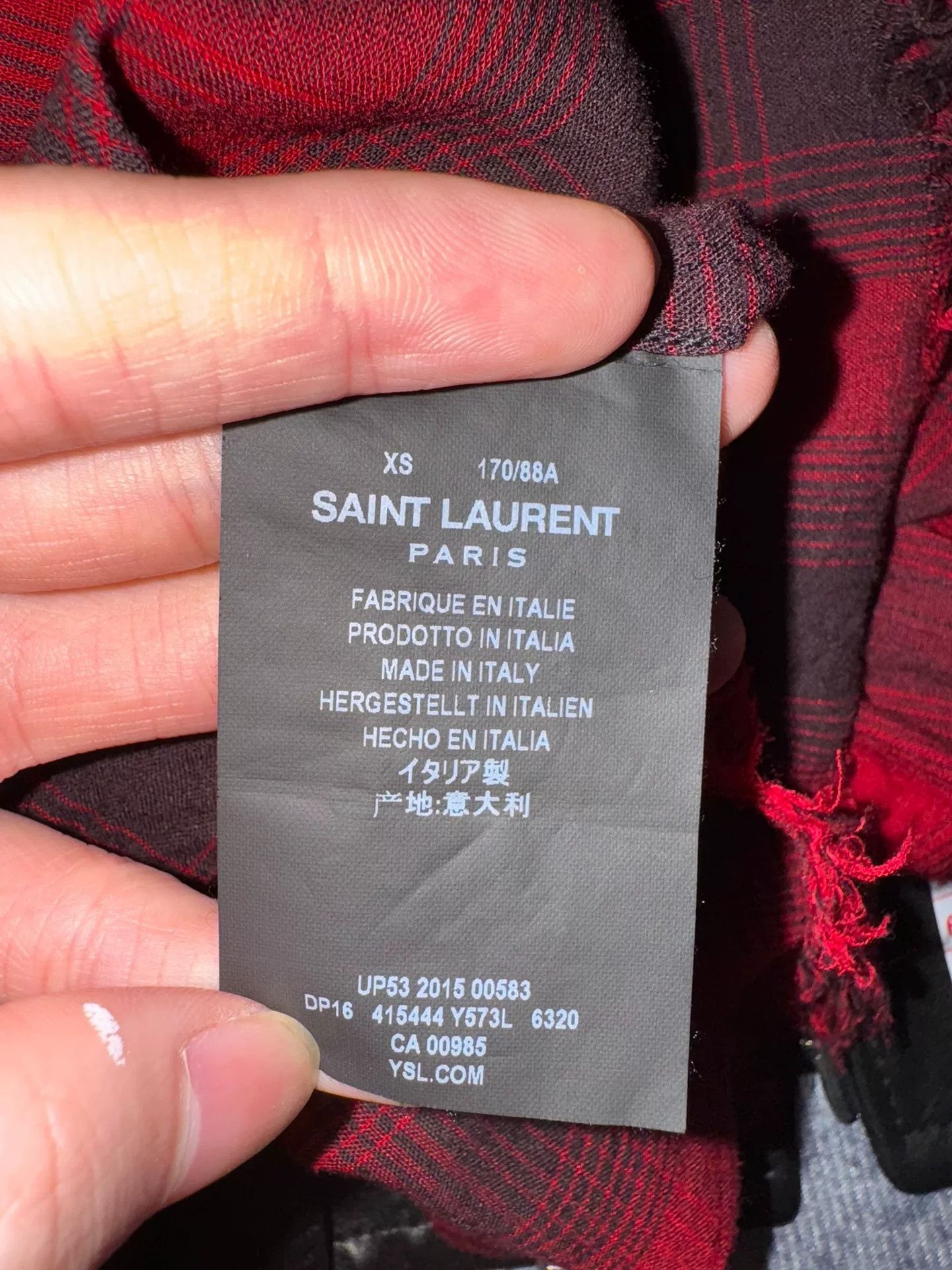 Saint Laurent Paris Saint Laurent Red Plaid Shirt Size US XS / EU 42 / 0 - 8 Thumbnail