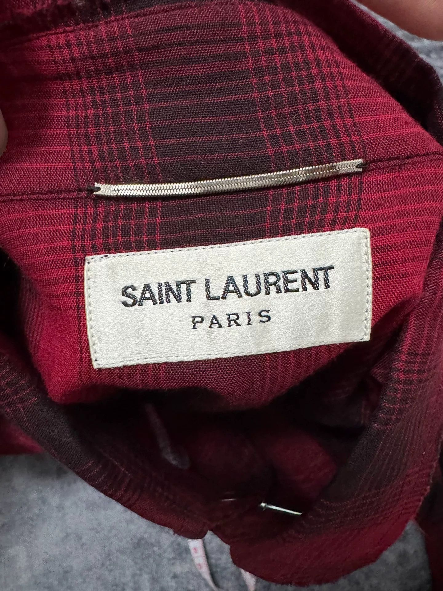 Saint Laurent Paris Saint Laurent Red Plaid Shirt Size US XS / EU 42 / 0 - 6 Thumbnail