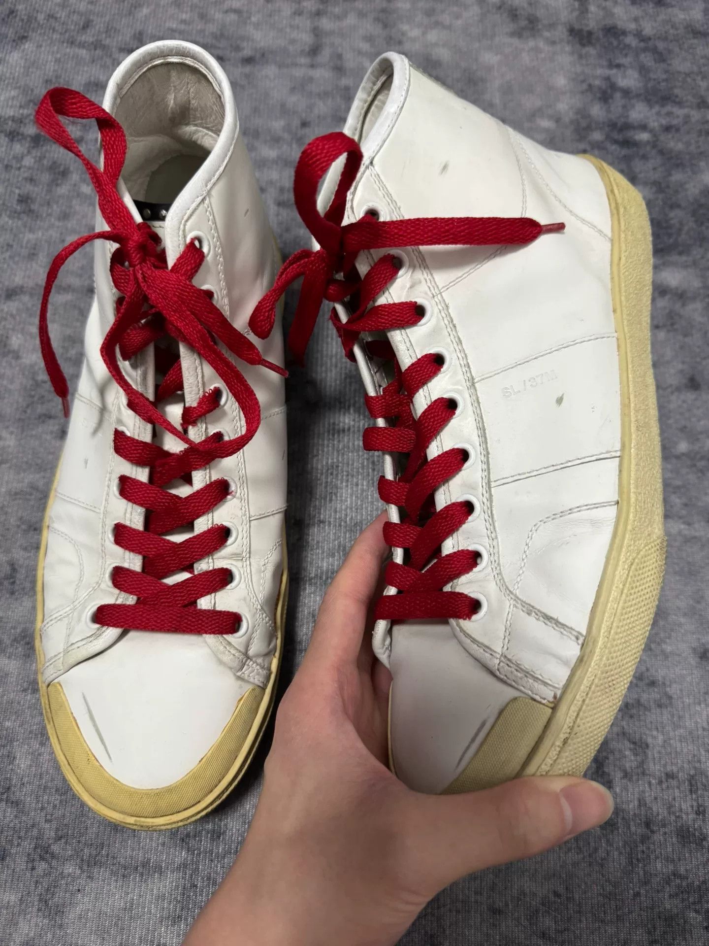 Saint Laurent Paris Saint Laurent High-Top Sneakers with Studs Size US 8.5 / EU 41-42 - 2 Thumbnail