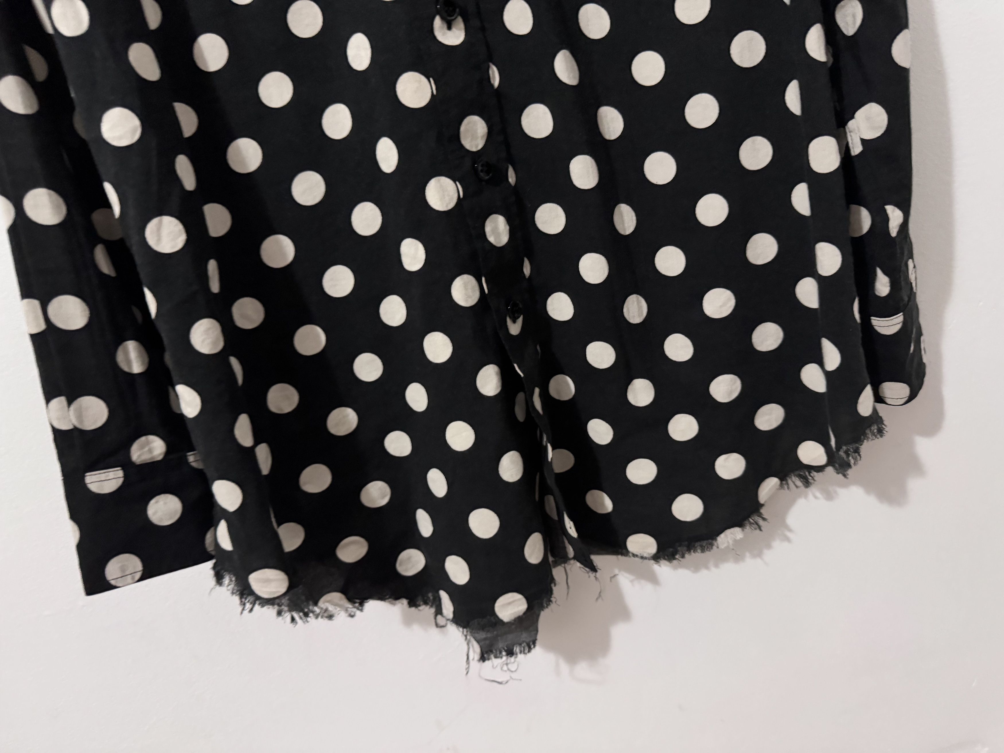 Saint Laurent Paris Saint Laurent Polka Dot Shirt with Fringes Size US M / EU 48-50 / 2 - 3 Thumbnail