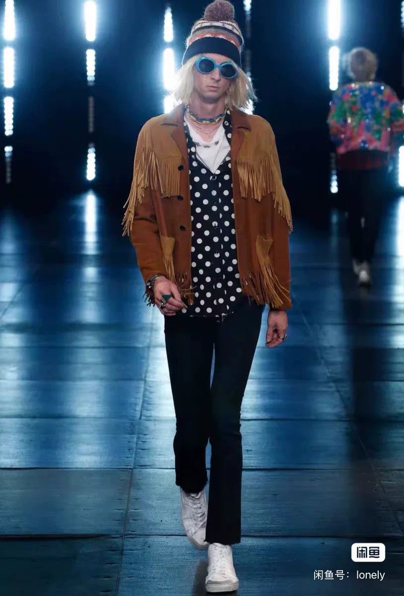 Saint Laurent Paris Saint Laurent Polka Dot Shirt with Fringes Size US M / EU 48-50 / 2 - 9 Thumbnail