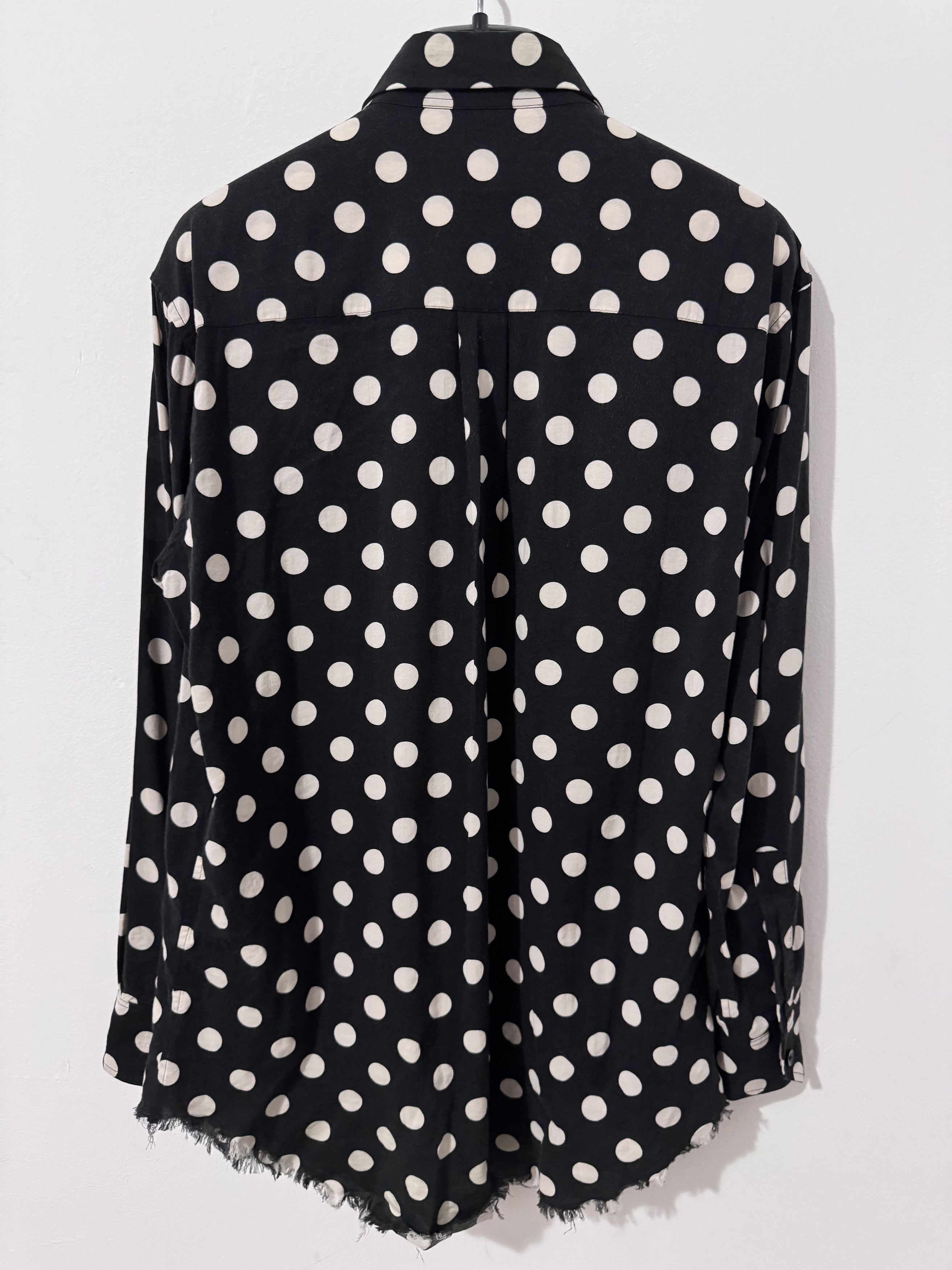 Saint Laurent Paris Saint Laurent Polka Dot Shirt with Fringes Size US M / EU 48-50 / 2 - 2 Thumbnail