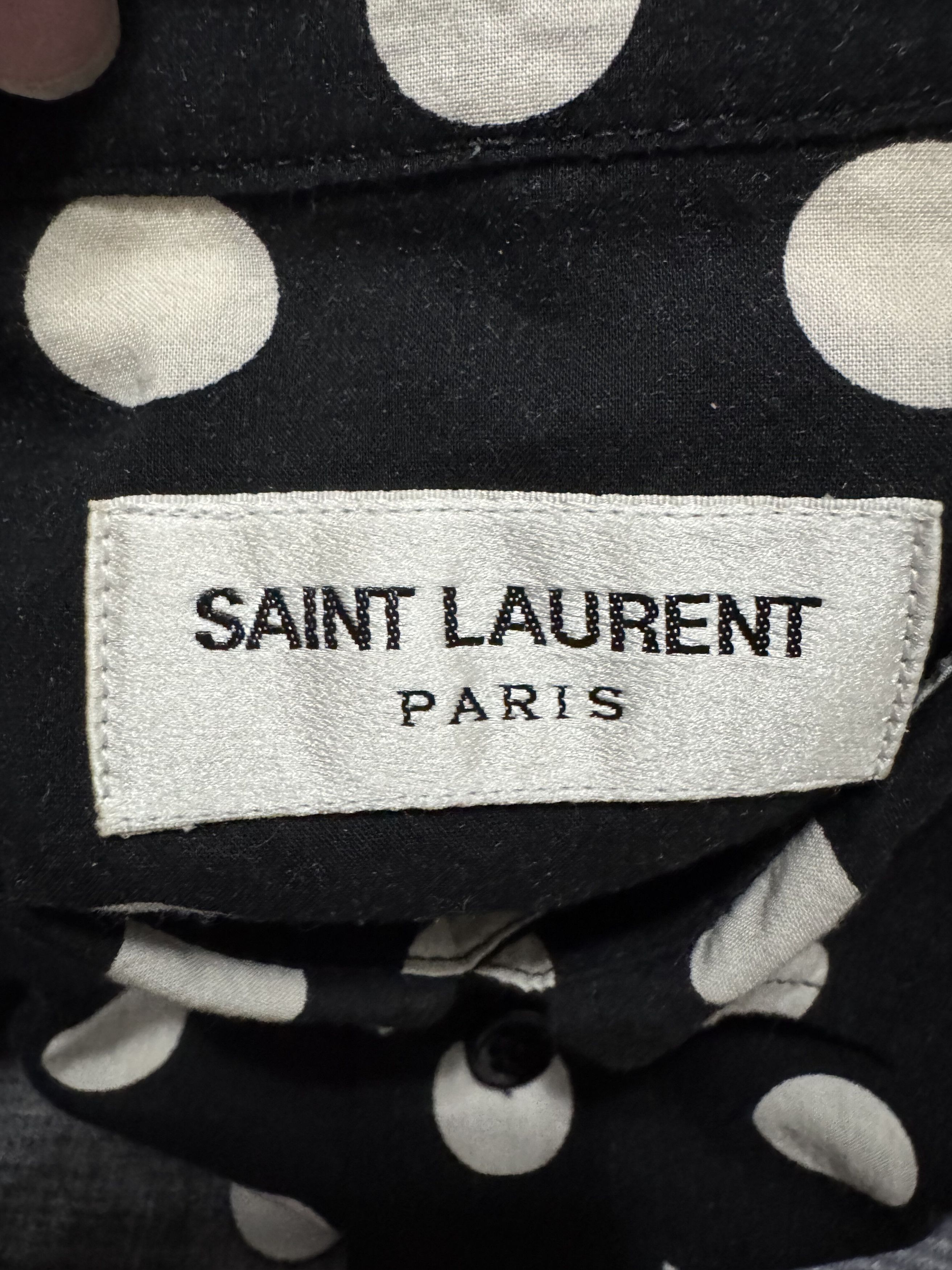 Saint Laurent Paris Saint Laurent Polka Dot Shirt with Fringes Size US M / EU 48-50 / 2 - 5 Thumbnail