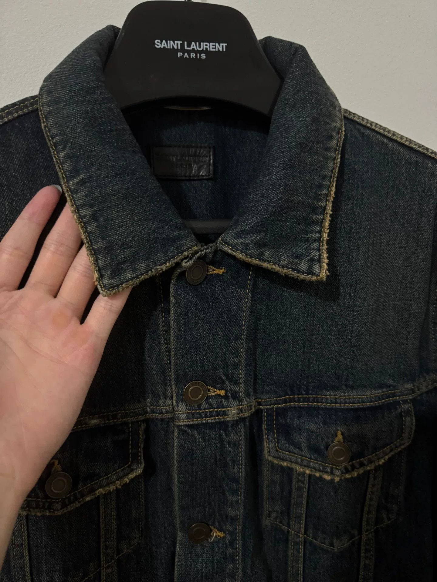 Saint Laurent Paris Vintage Saint Laurent Denim Jacket Size US L / EU 52-54 / 3 - 4 Thumbnail